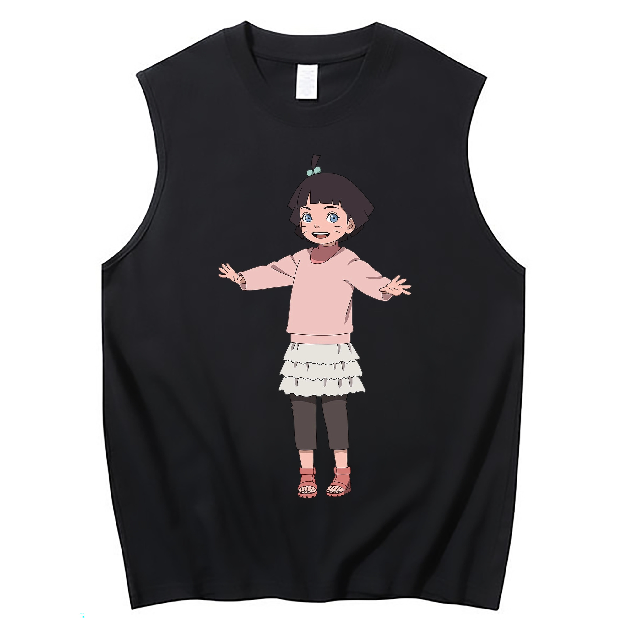 （画像用） NARUTO -ナルト- うずまき ヒマワリ Uzumaki Himawari コットン100％タンクトップ（フロントプリント）