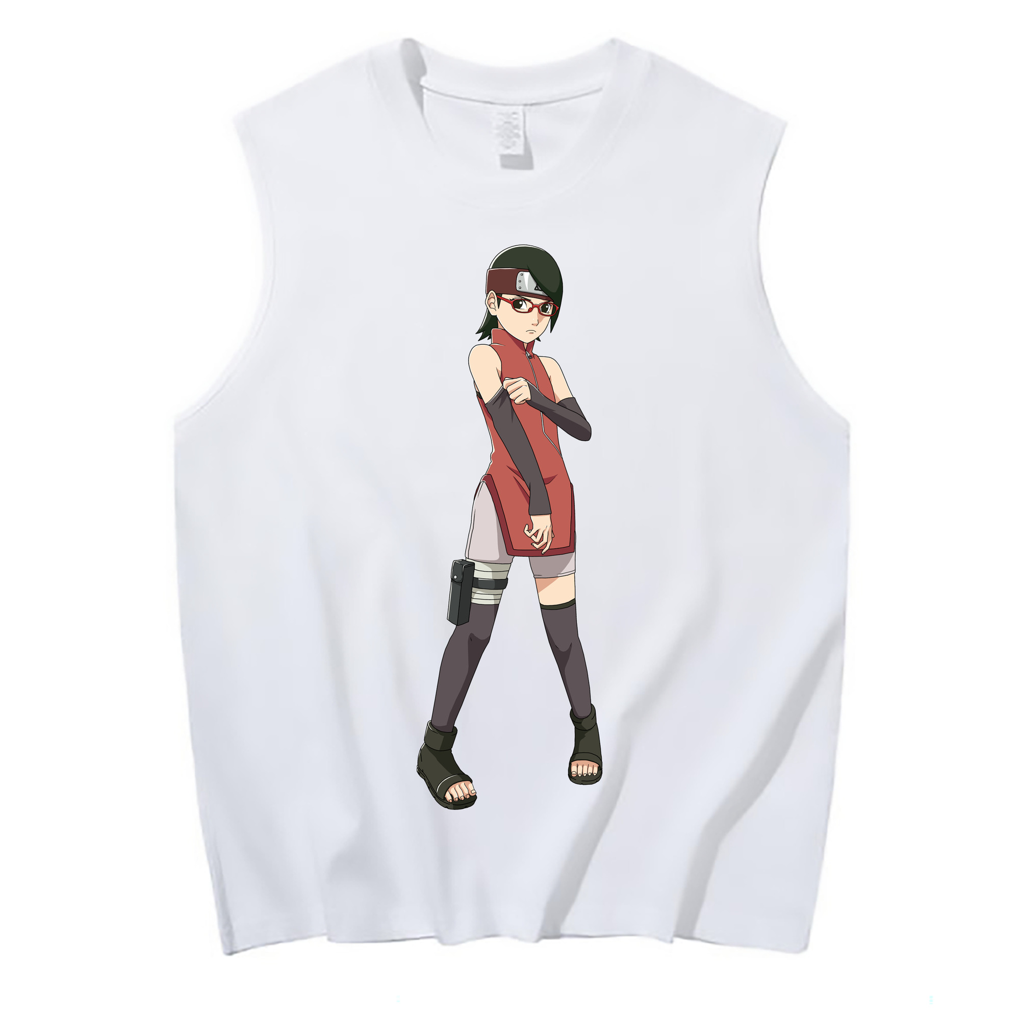 （画像用） NARUTO -ナルト- うちは サラダ Uchiha Sarada コットン100％タンクトップ（フロントプリント）