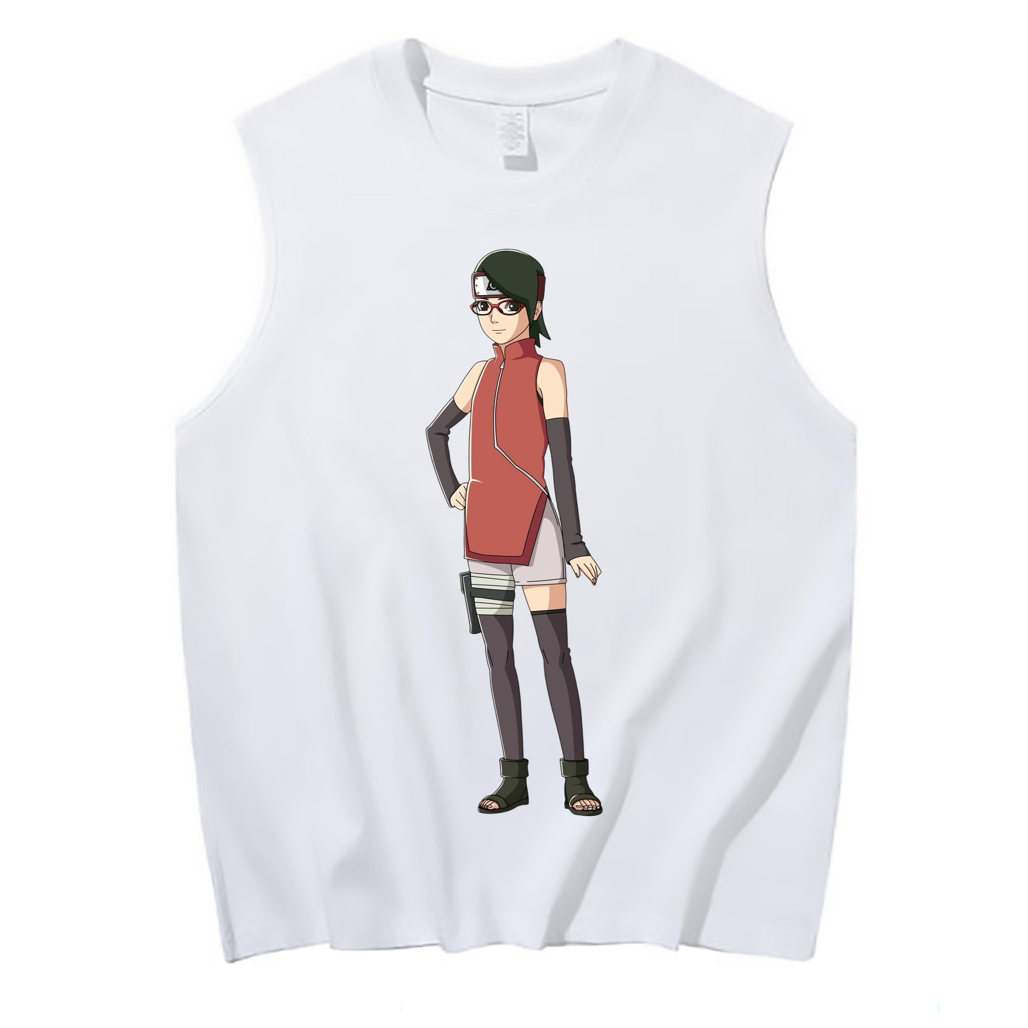 （画像用） NARUTO -ナルト- うちは サラダ Uchiha Sarada コットン100％タンクトップ（フロントプリント）