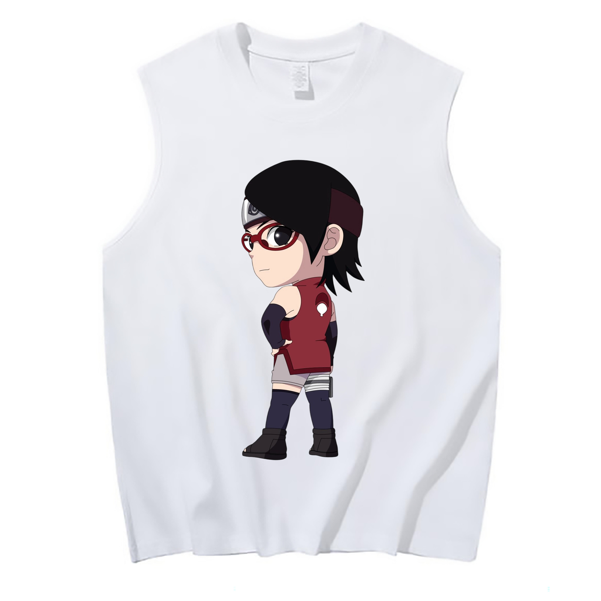 （画像用） NARUTO -ナルト- うちは サラダ Uchiha Sarada コットン100％タンクトップ（フロントプリント）