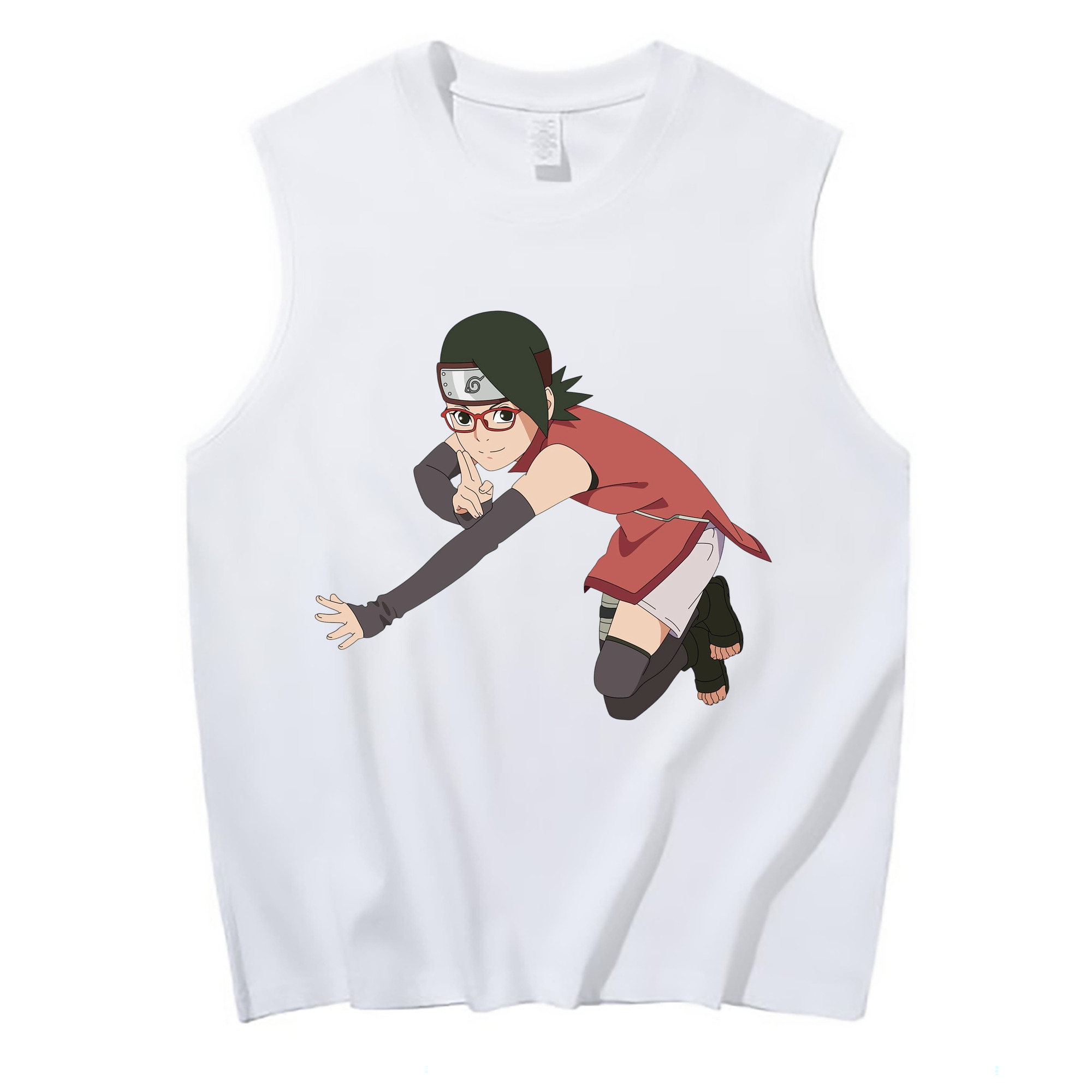 （画像用） NARUTO -ナルト- うちは サラダ Uchiha Sarada コットン100％タンクトップ（フロントプリント）