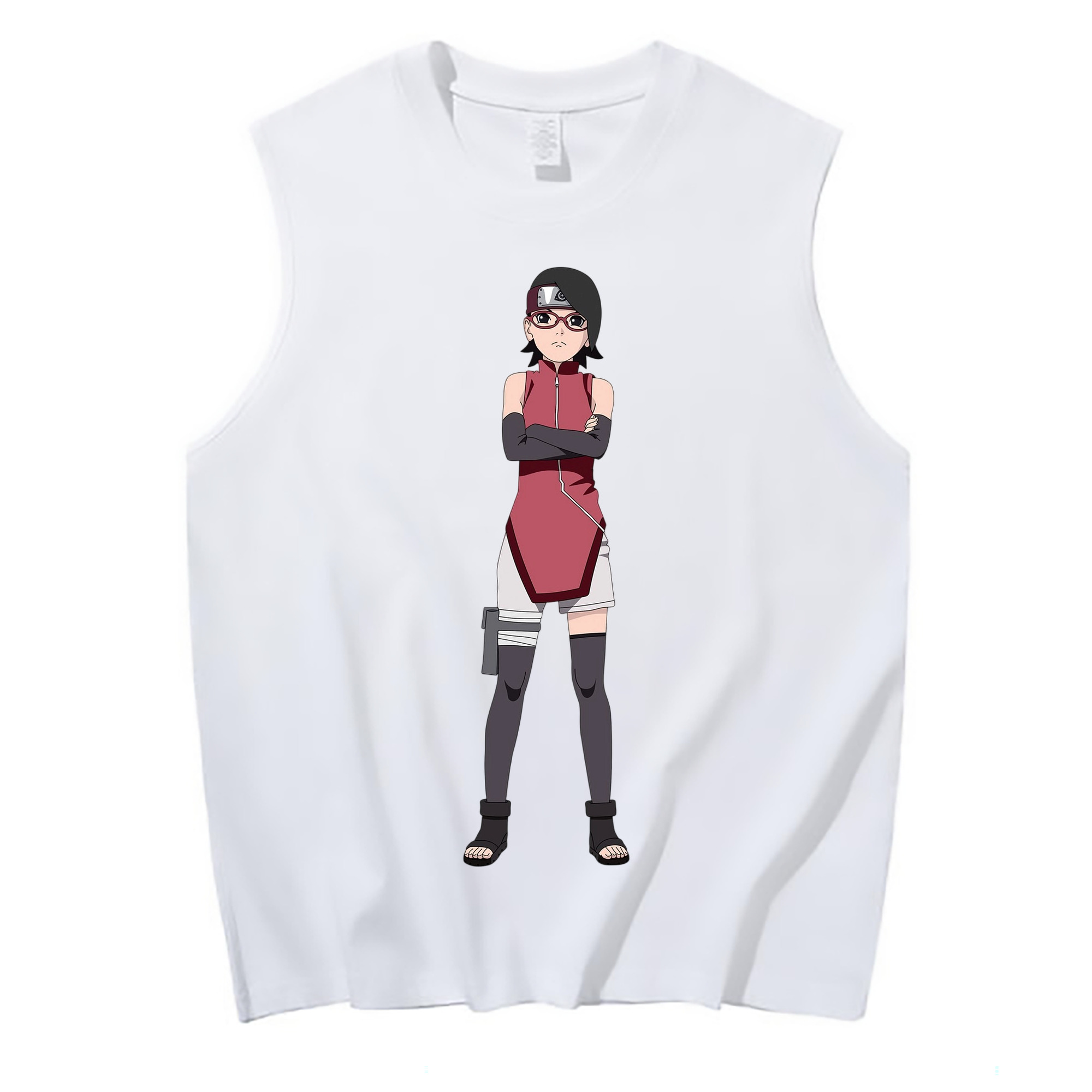 （画像用） NARUTO -ナルト- うちは サラダ Uchiha Sarada コットン100％タンクトップ（フロントプリント）