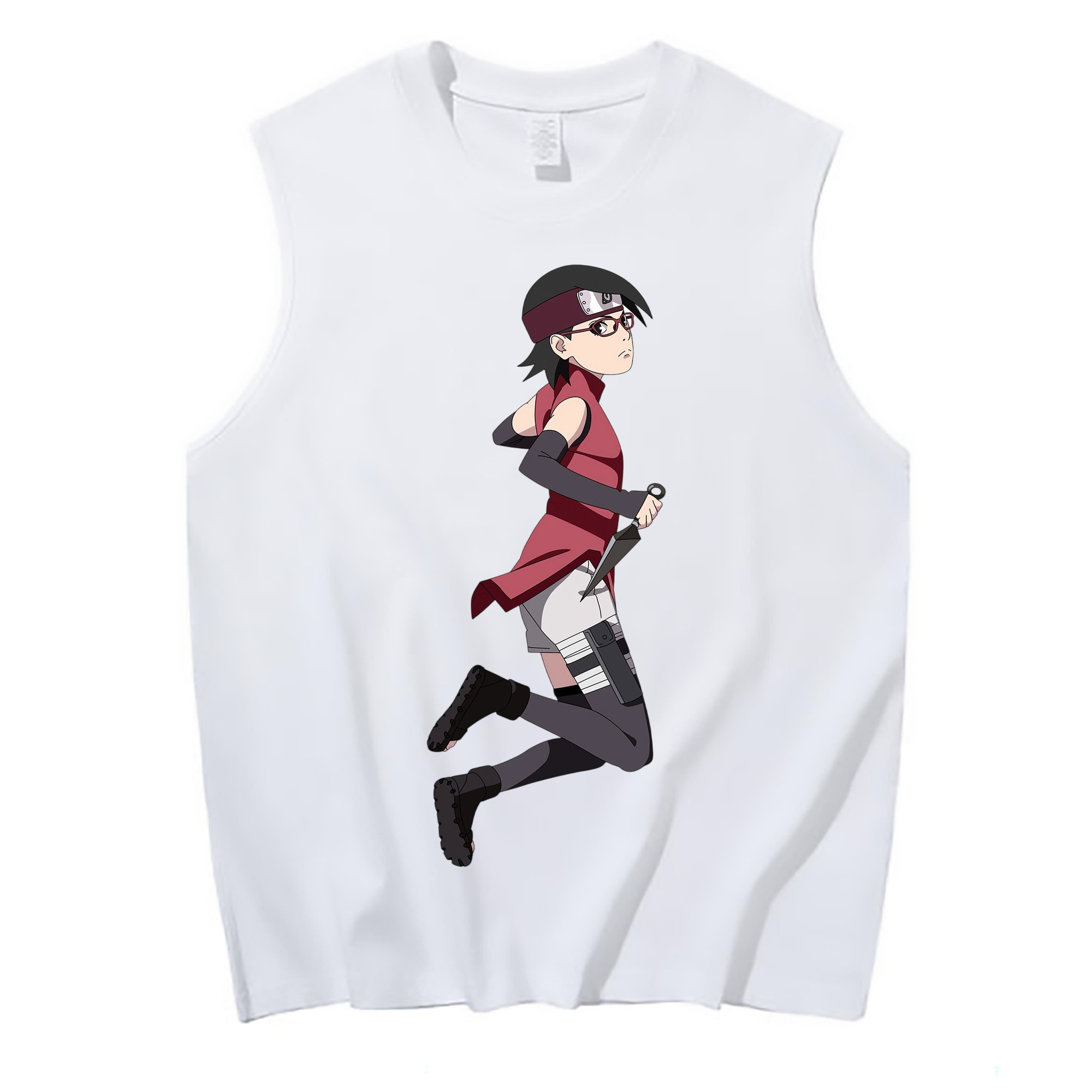（画像用） NARUTO -ナルト- うちは サラダ Uchiha Sarada コットン100％タンクトップ（フロントプリント）