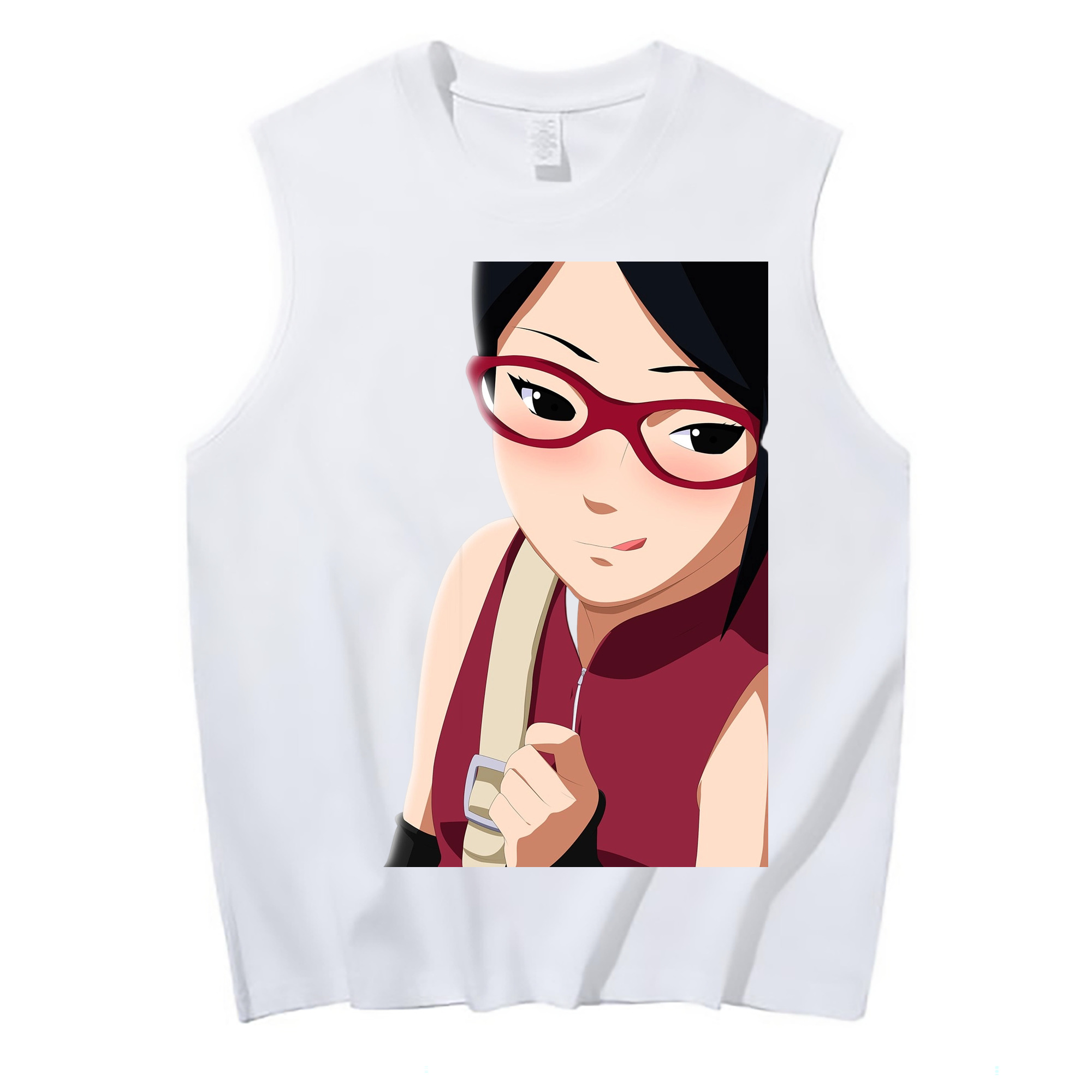 （画像用） NARUTO -ナルト- うちは サラダ Uchiha Sarada コットン100％タンクトップ（フロントプリント）