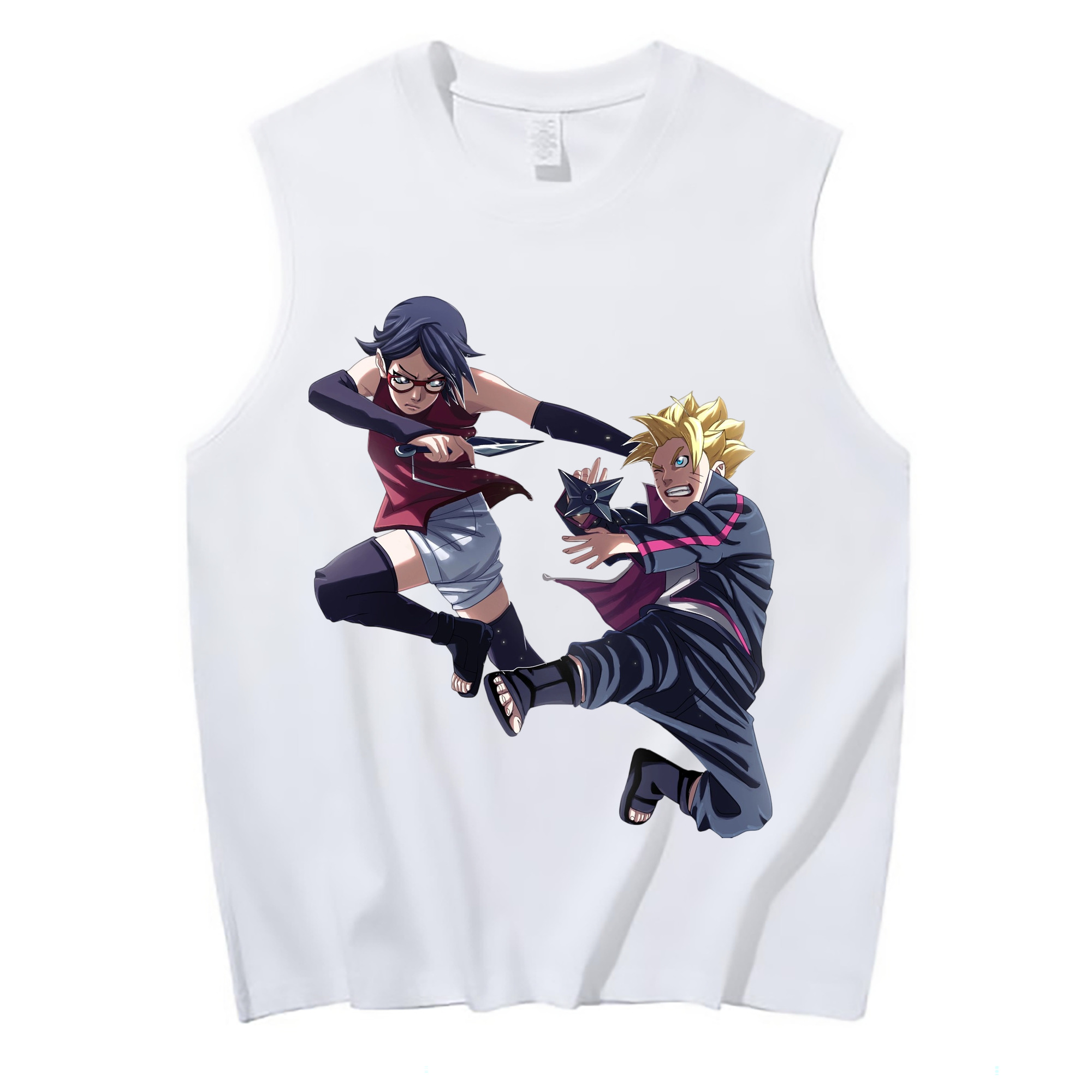 （画像用） NARUTO -ナルト- うちは サラダ Uchiha Sarada コットン100％タンクトップ（フロントプリント）