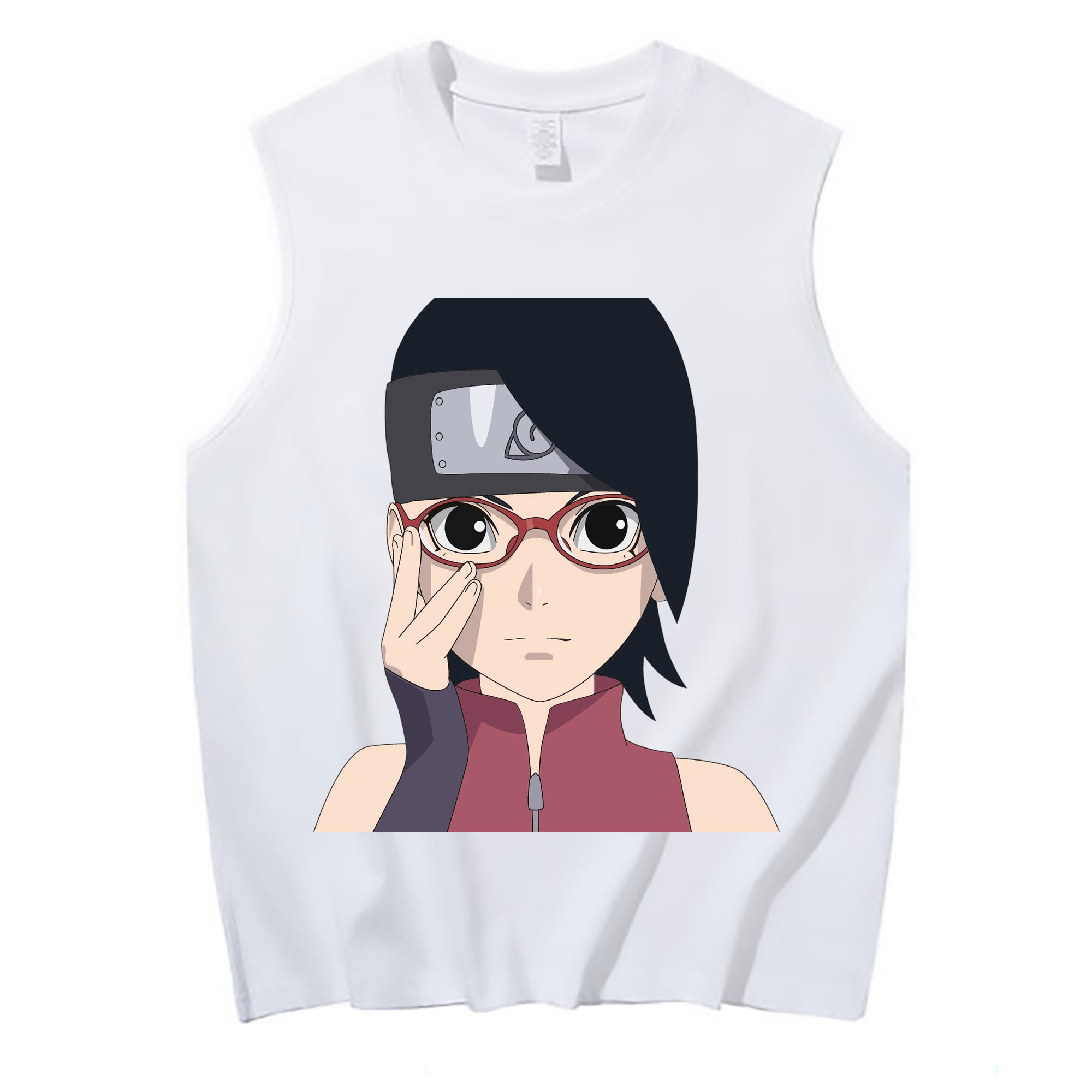 （画像用） NARUTO -ナルト- うちは サラダ Uchiha Sarada コットン100％タンクトップ（フロントプリント）