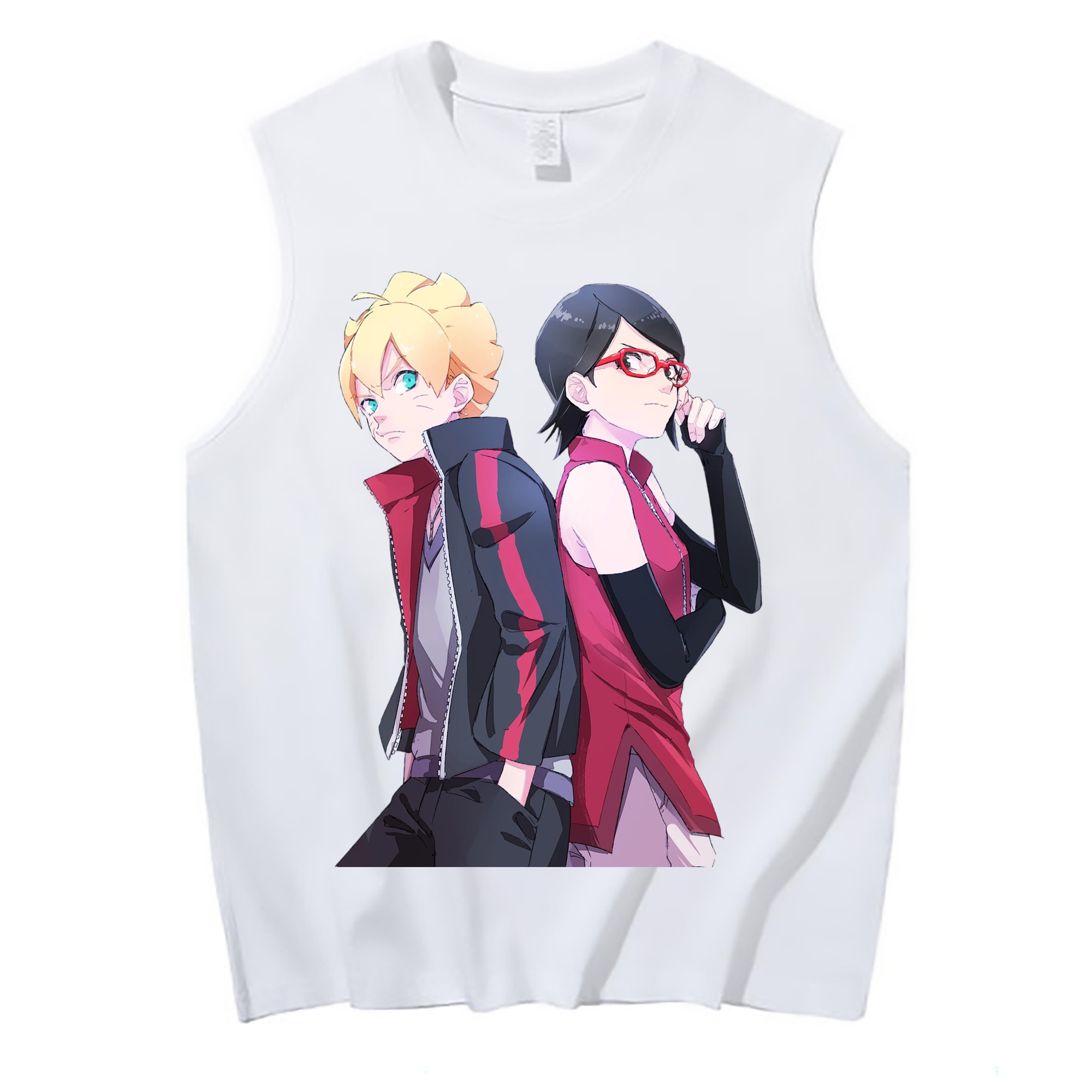 （画像用） NARUTO -ナルト- うちは サラダ Uchiha Sarada コットン100％タンクトップ（フロントプリント）