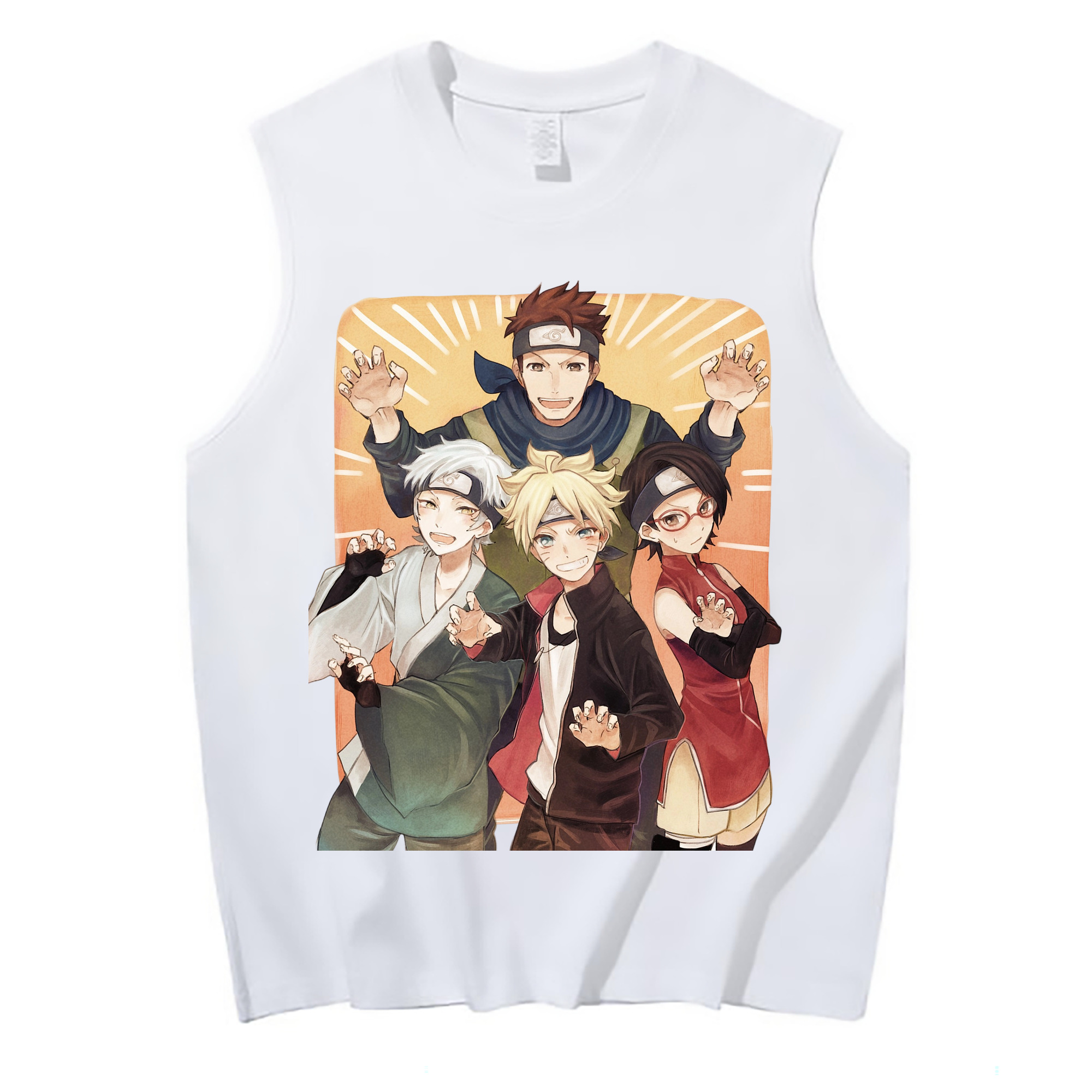 （画像用） NARUTO -ナルト- うちは サラダ Uchiha Sarada コットン100％タンクトップ（フロントプリント）