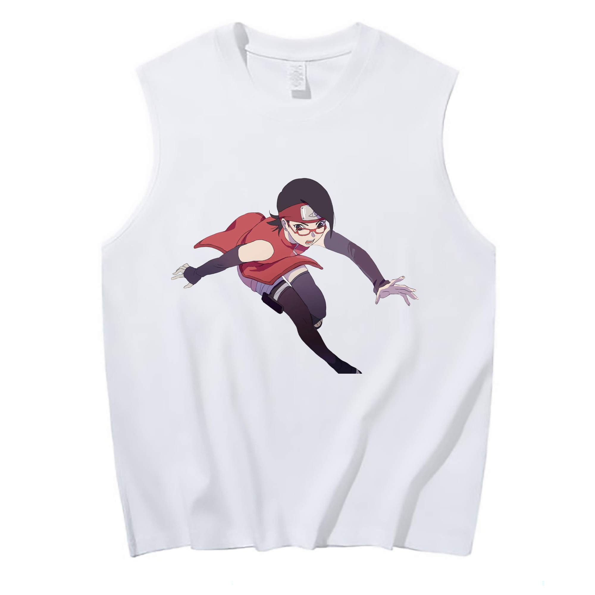（画像用） NARUTO -ナルト- うちは サラダ Uchiha Sarada コットン100％タンクトップ（フロントプリント）