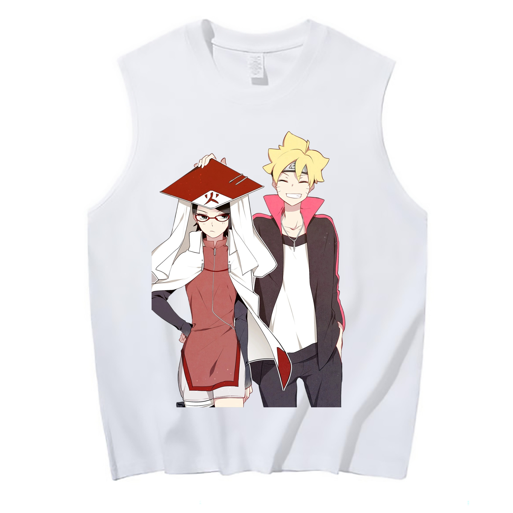 （画像用） NARUTO -ナルト- うちは サラダ Uchiha Sarada コットン100％タンクトップ（フロントプリント）