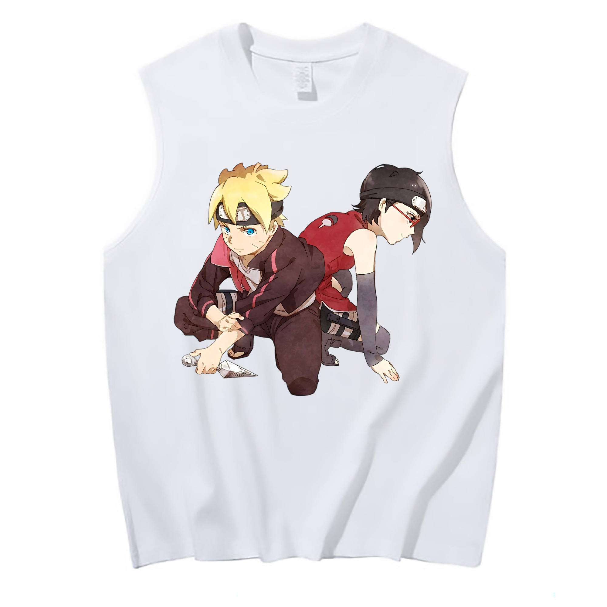 （画像用） NARUTO -ナルト- うちは サラダ Uchiha Sarada コットン100％タンクトップ（フロントプリント）