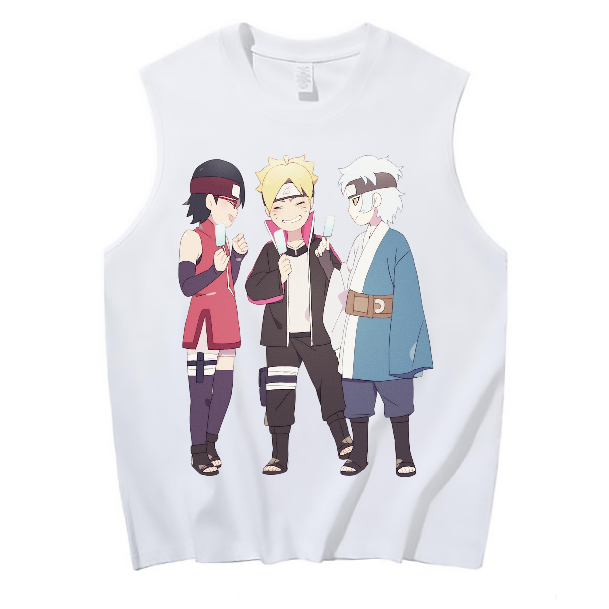 （画像用） NARUTO -ナルト- うちは サラダ Uchiha Sarada コットン100％タンクトップ（フロントプリント）