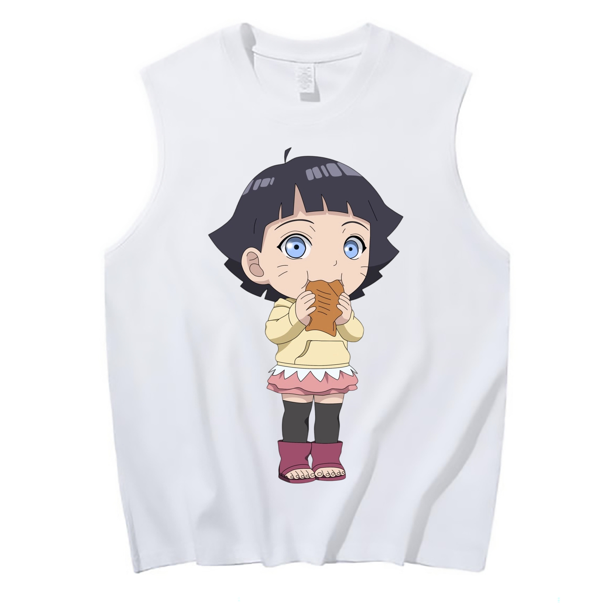 （画像用） NARUTO -ナルト- うずまき ヒマワリ Uzumaki Himawari コットン100％タンクトップ（フロントプリント）