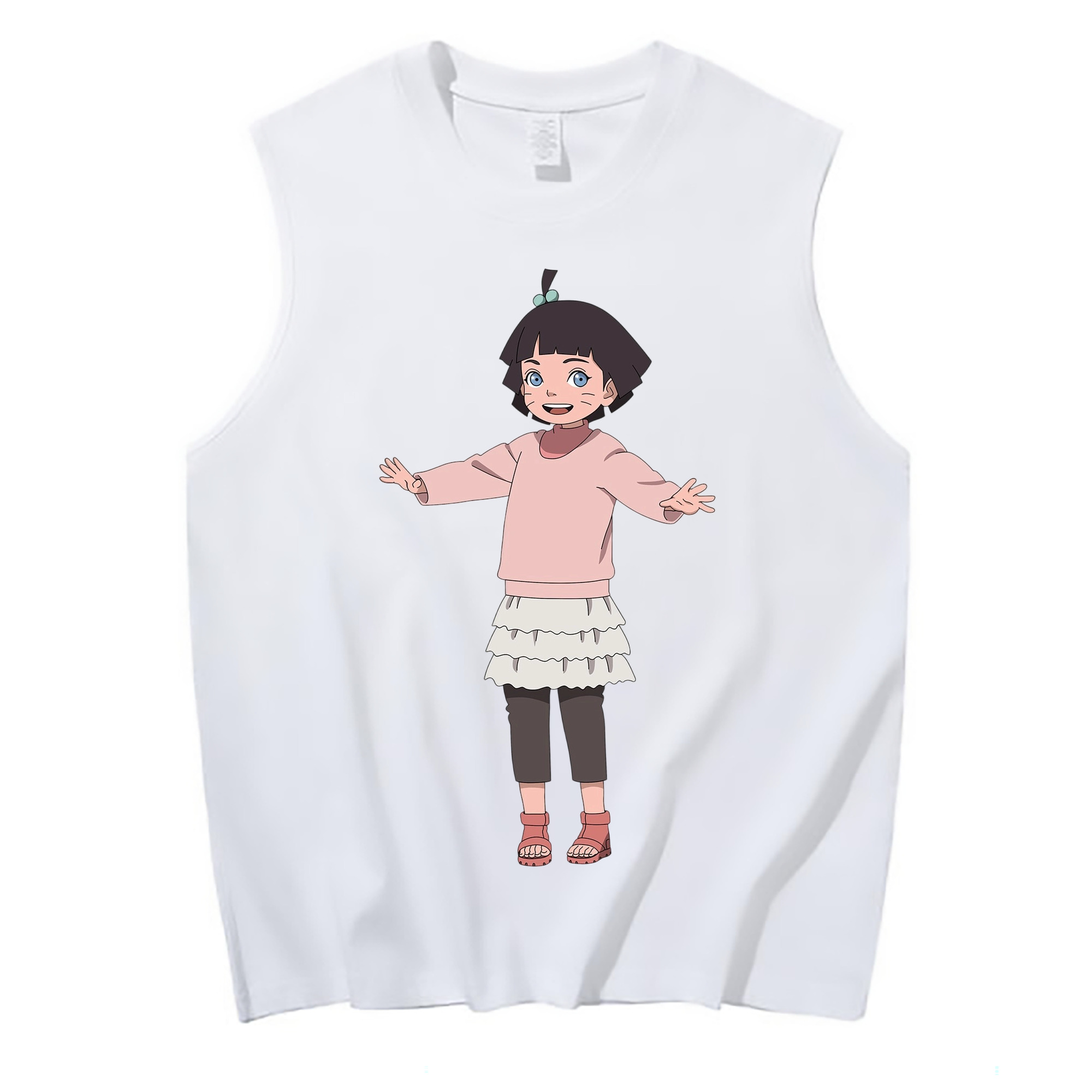 （画像用） NARUTO -ナルト- うずまき ヒマワリ Uzumaki Himawari コットン100％タンクトップ（フロントプリント）