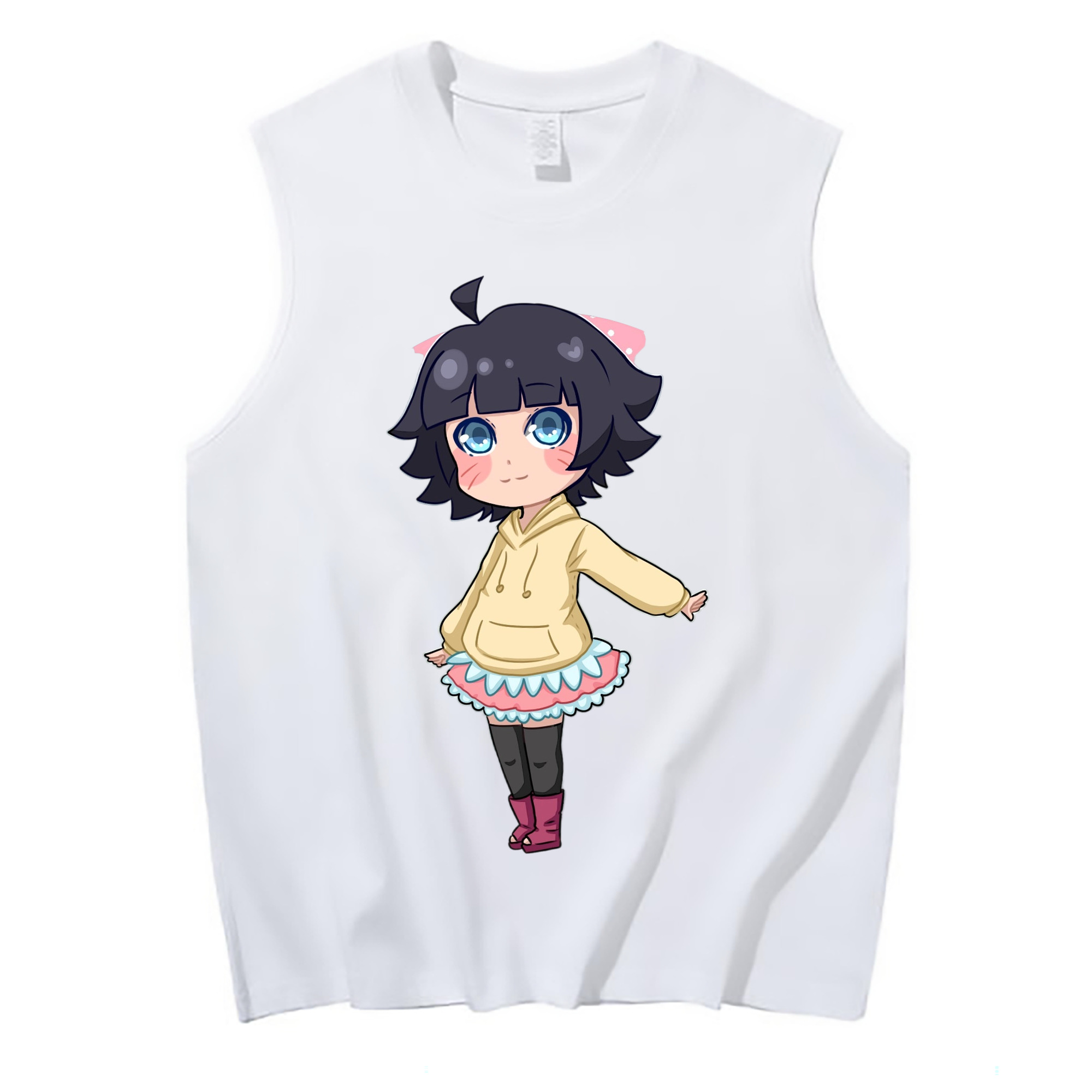 （画像用） NARUTO -ナルト- うずまき ヒマワリ Uzumaki Himawari コットン100％タンクトップ（フロントプリント）
