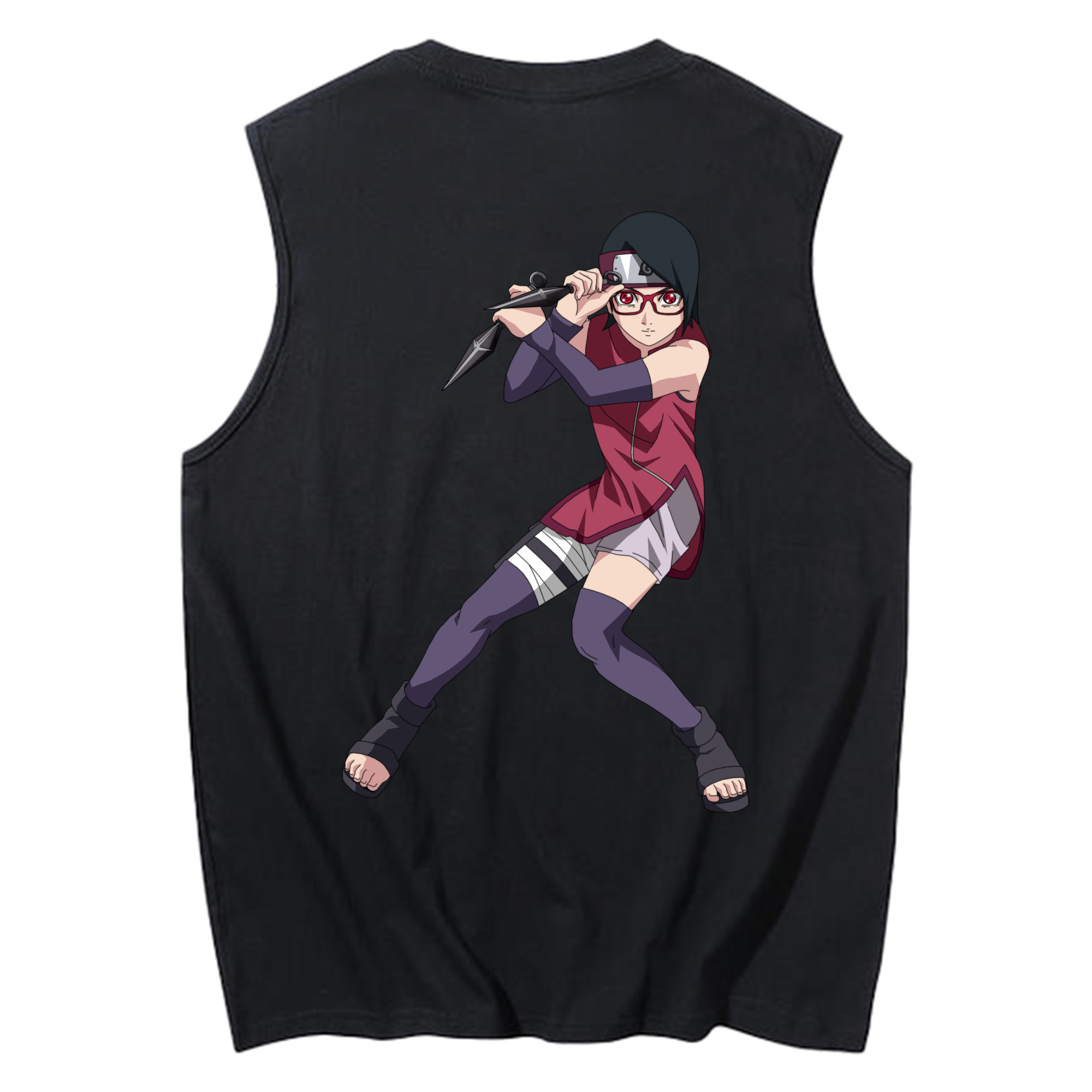 （画像用） NARUTO -ナルト- うちは サラダ Uchiha Sarada コットン100％タンクトップ（背面プリント）