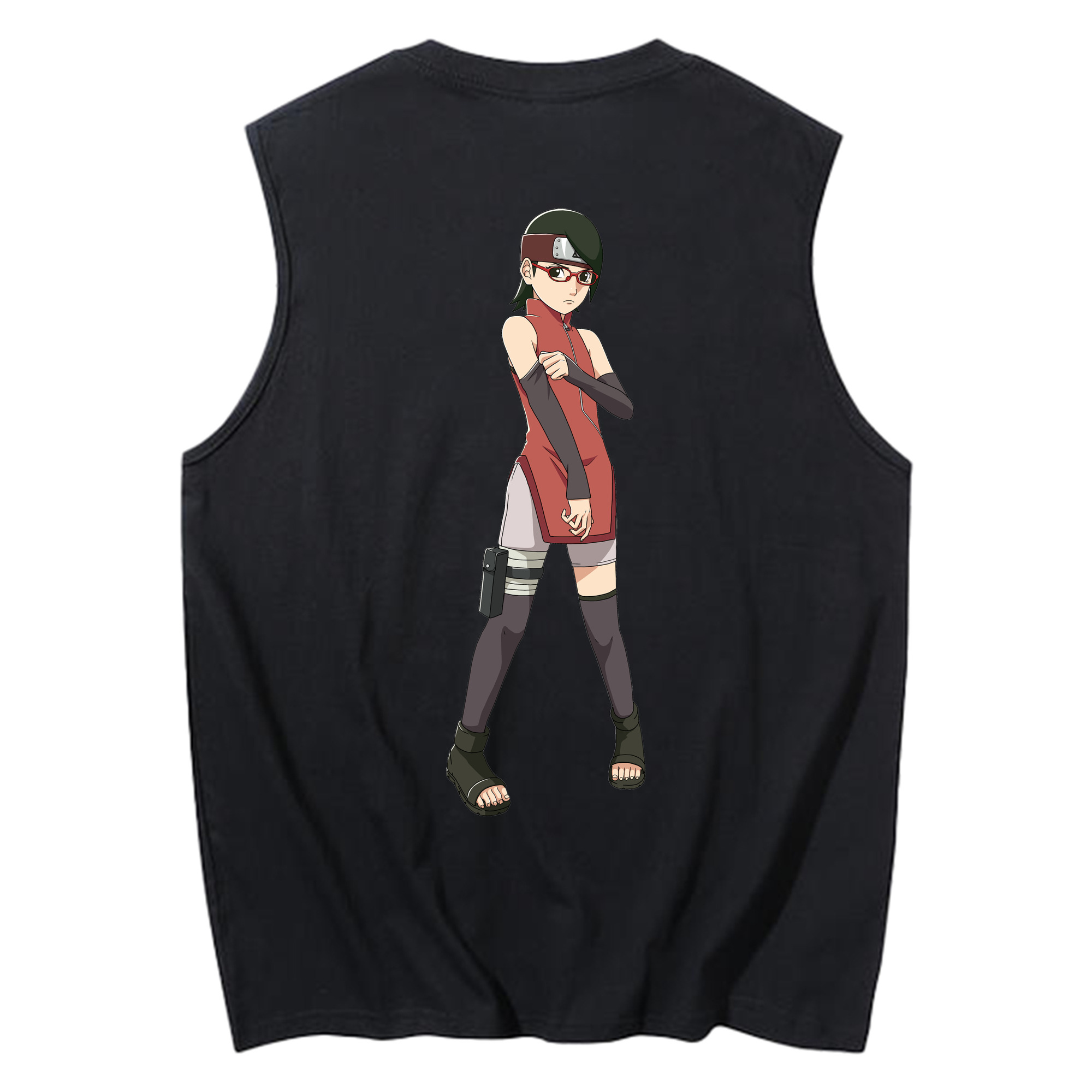 （画像用） NARUTO -ナルト- うちは サラダ Uchiha Sarada コットン100％タンクトップ（背面プリント）