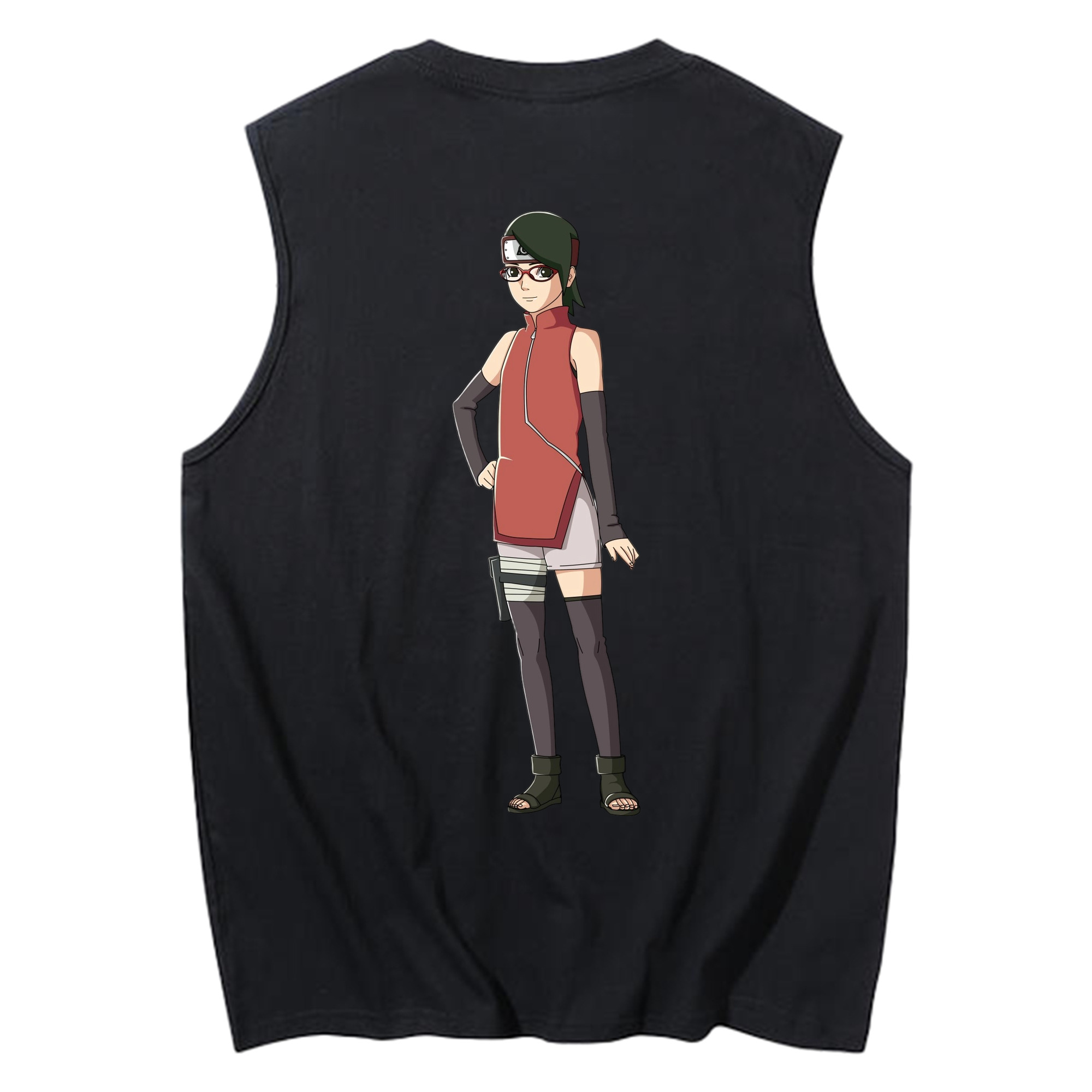 （画像用） NARUTO -ナルト- うちは サラダ Uchiha Sarada コットン100％タンクトップ（背面プリント）