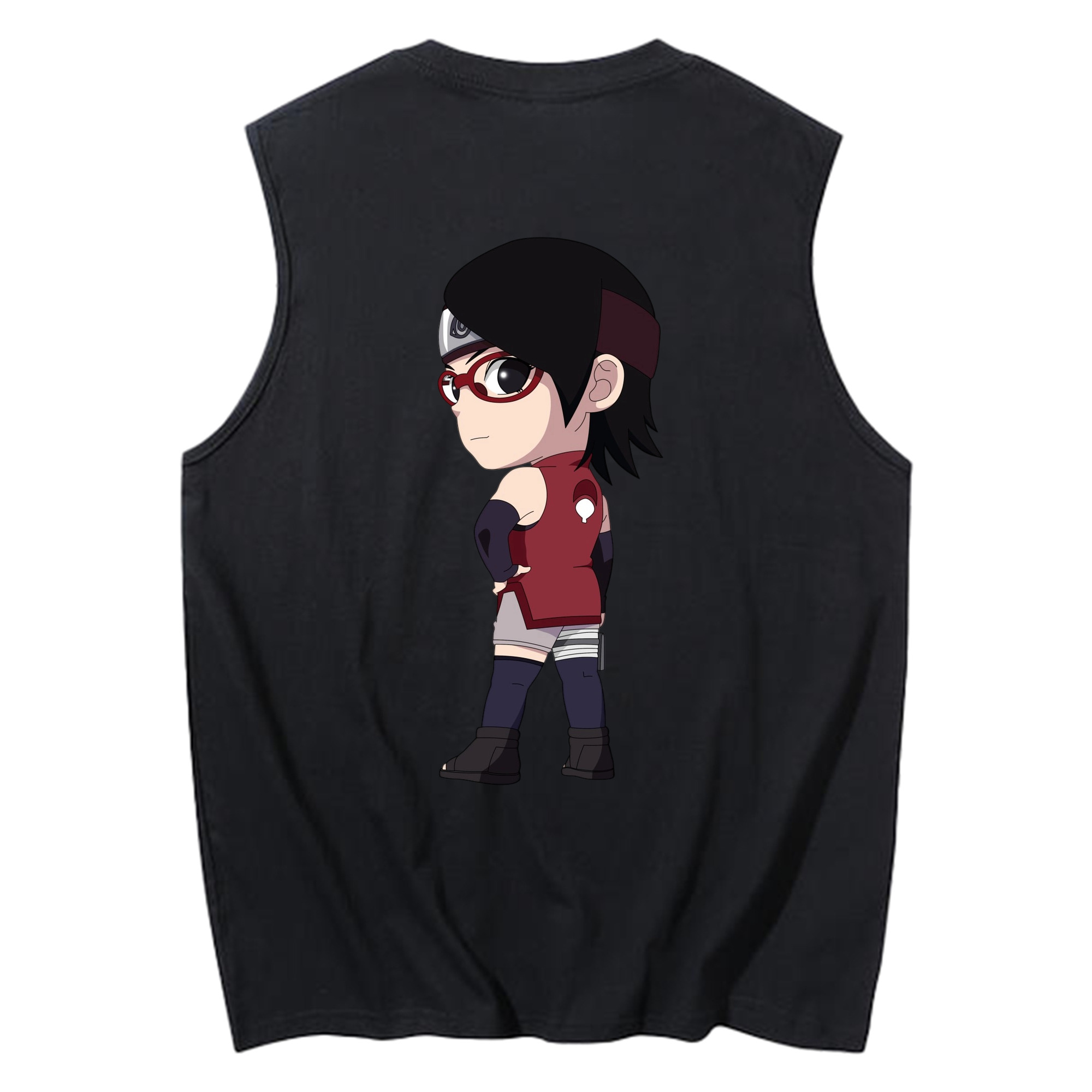 （画像用） NARUTO -ナルト- うちは サラダ Uchiha Sarada コットン100％タンクトップ（背面プリント）