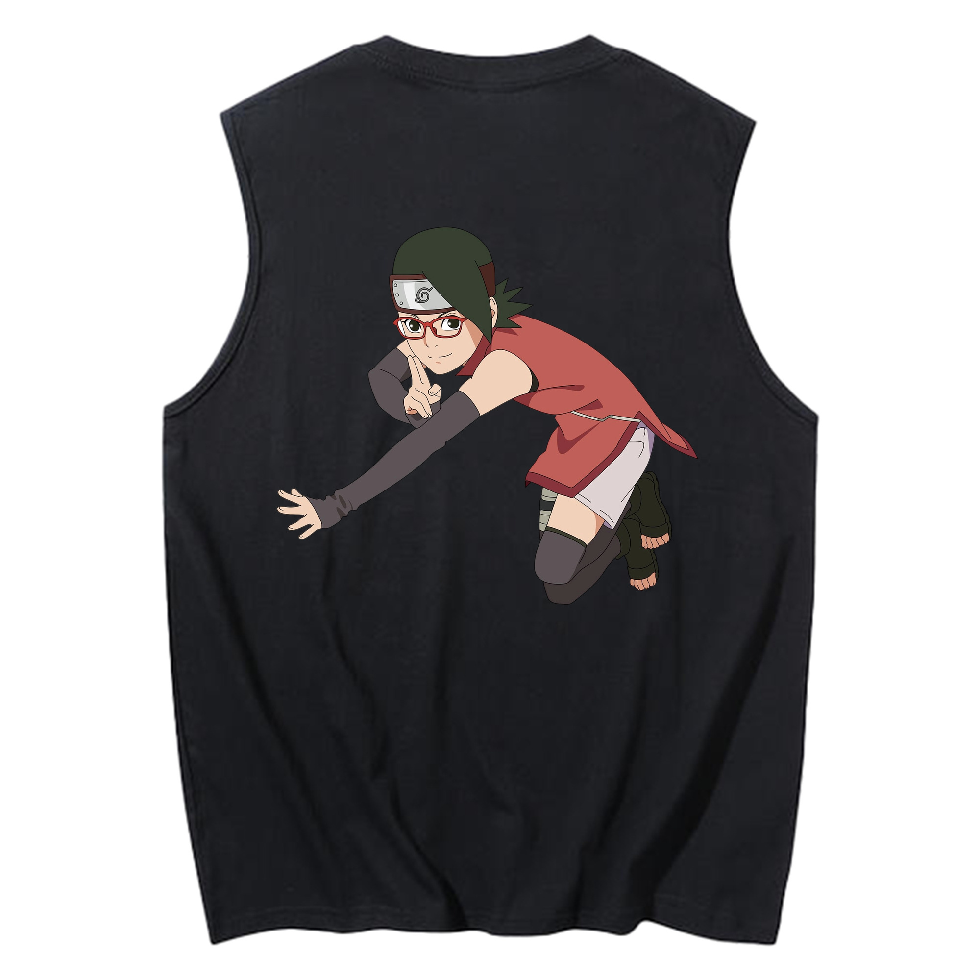 （画像用） NARUTO -ナルト- うちは サラダ Uchiha Sarada コットン100％タンクトップ（背面プリント）