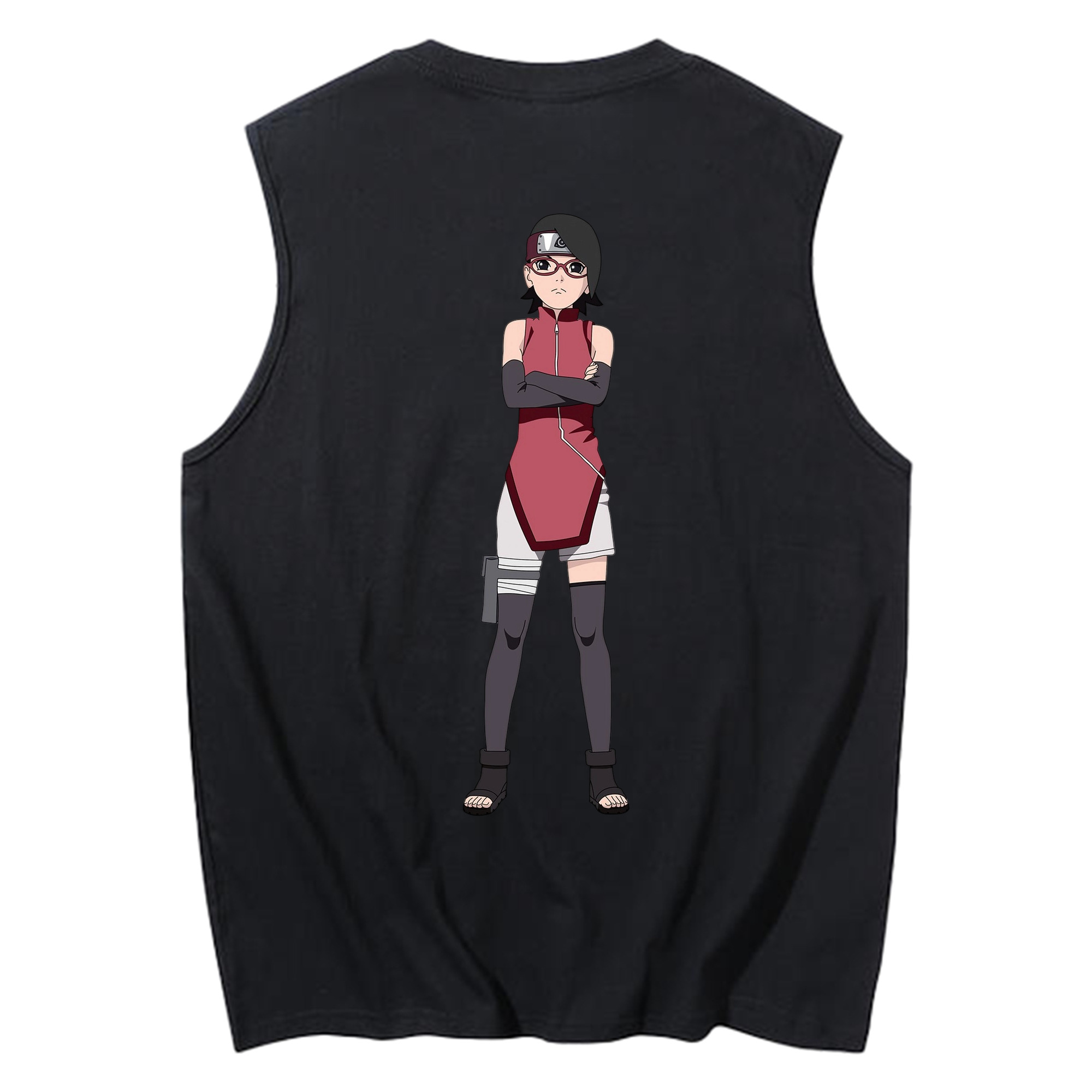 （画像用） NARUTO -ナルト- うちは サラダ Uchiha Sarada コットン100％タンクトップ（背面プリント）