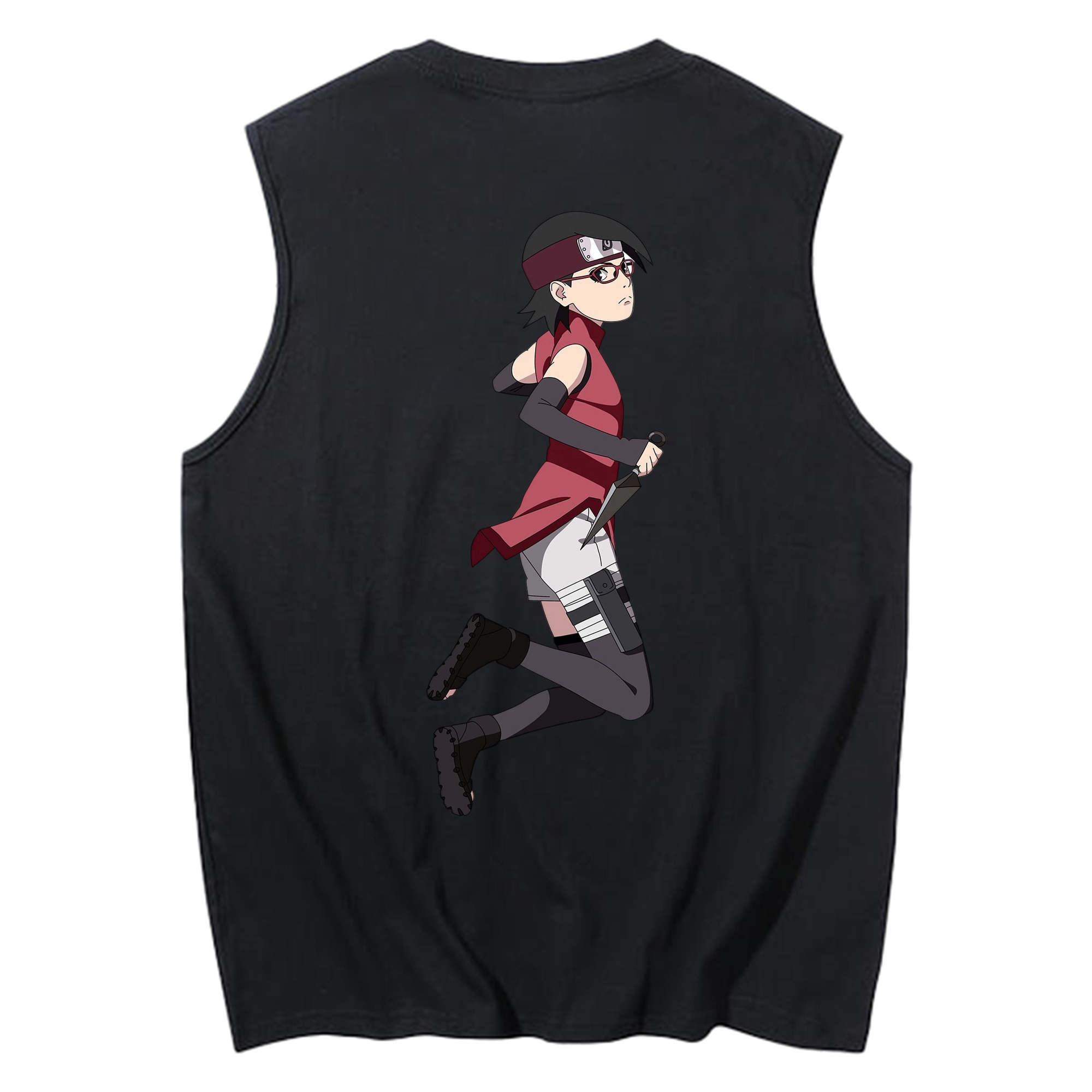 （画像用） NARUTO -ナルト- うちは サラダ Uchiha Sarada コットン100％タンクトップ（背面プリント）