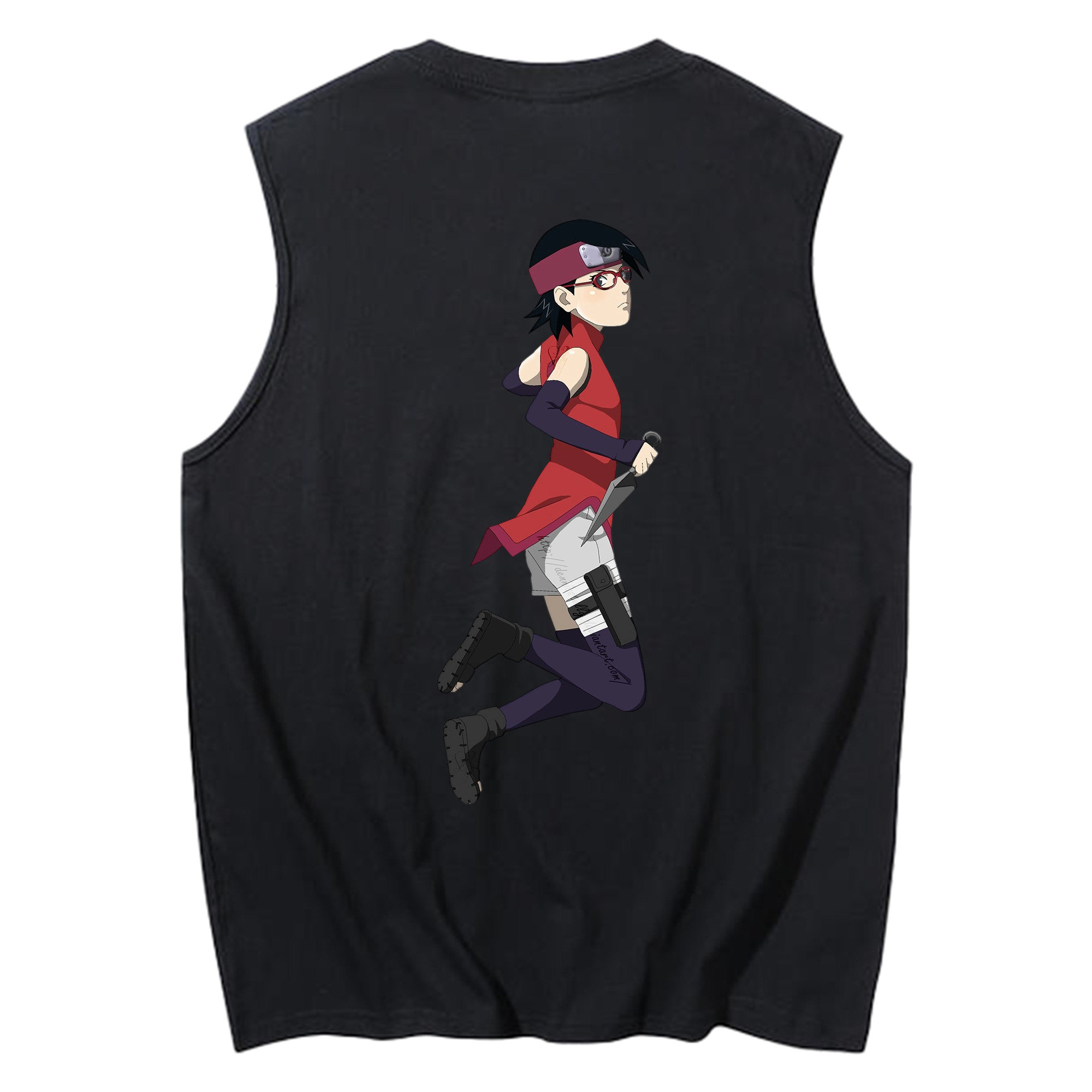 （画像用） NARUTO -ナルト- うちは サラダ Uchiha Sarada コットン100％タンクトップ（背面プリント）