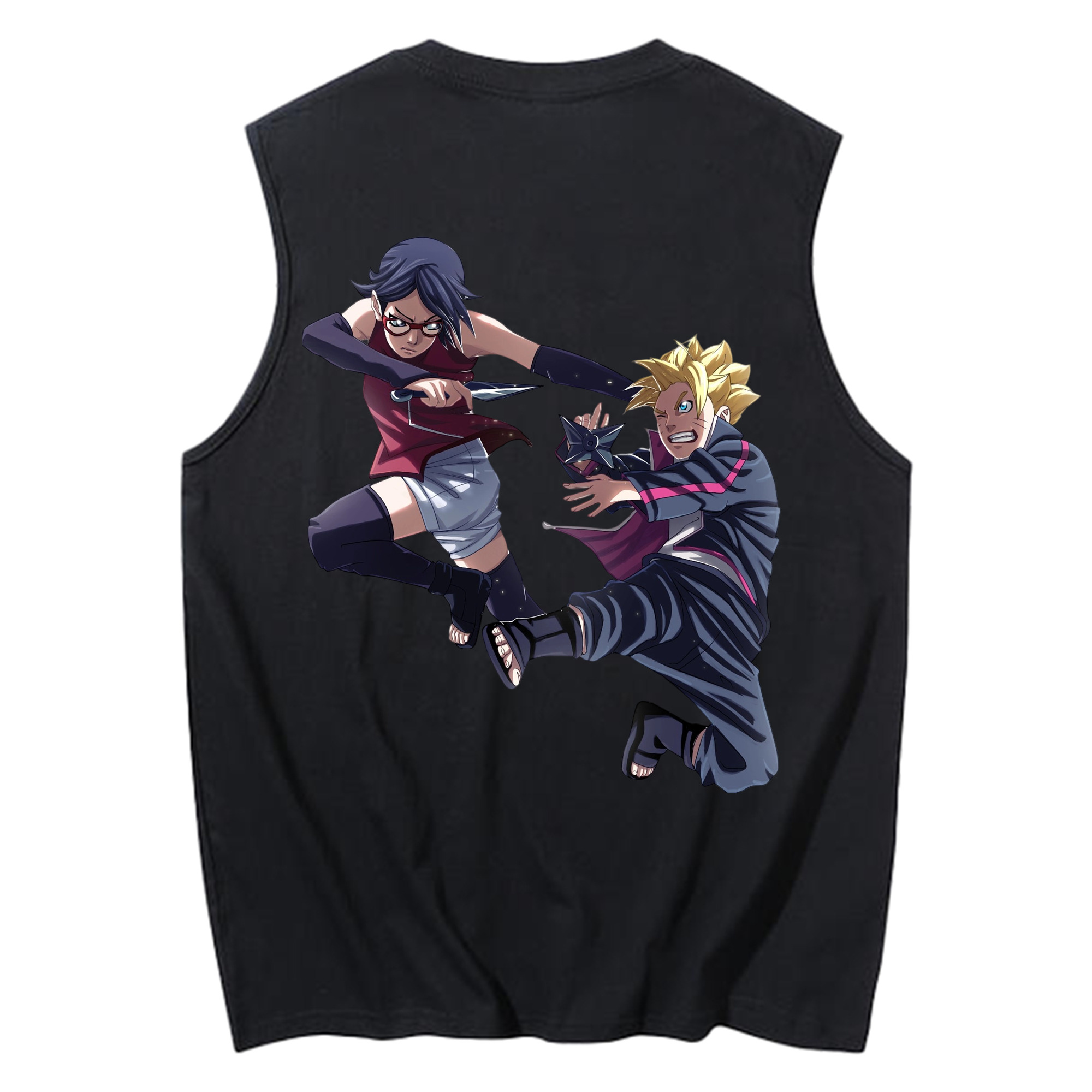 （画像用） NARUTO -ナルト- うちは サラダ Uchiha Sarada コットン100％タンクトップ（背面プリント）