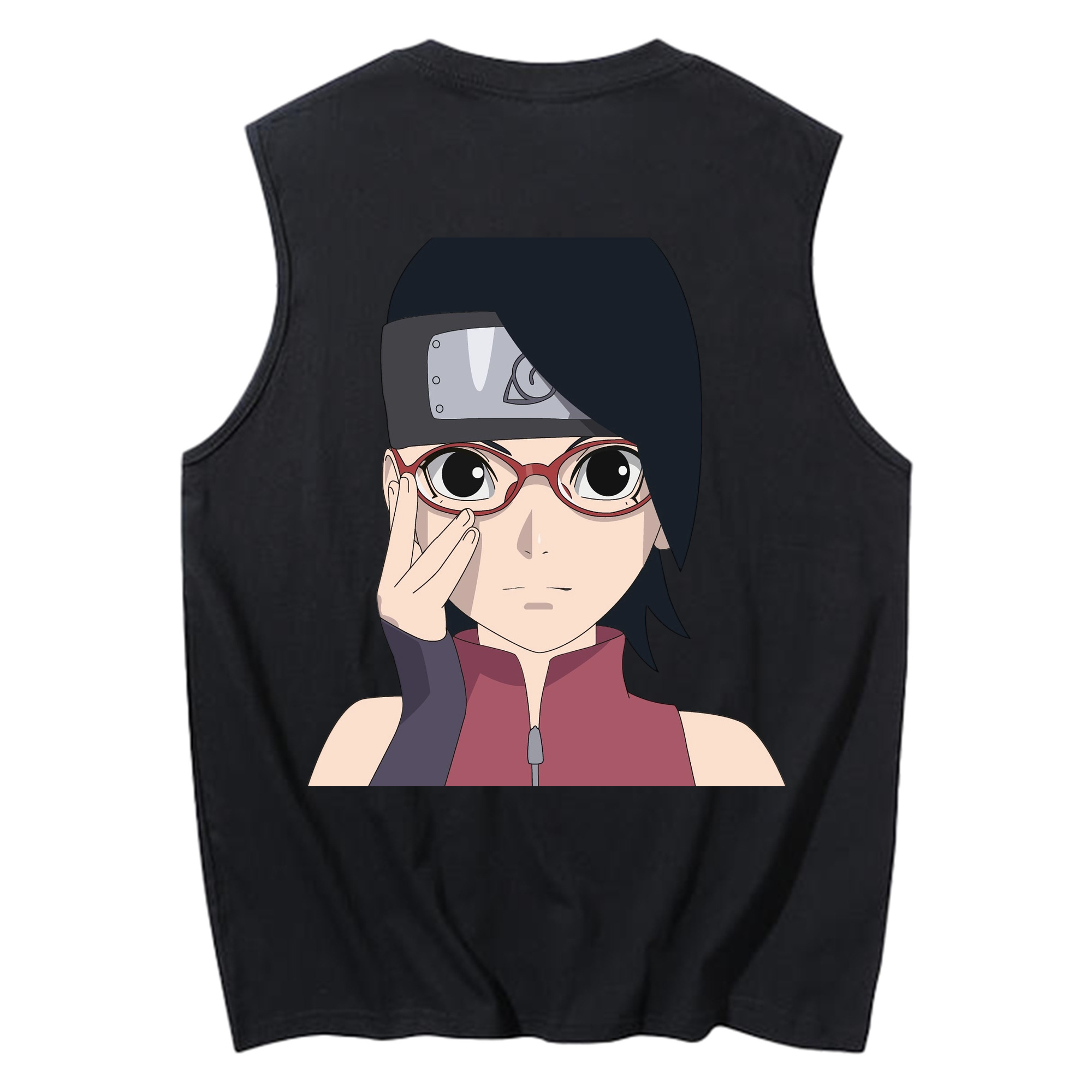 （画像用） NARUTO -ナルト- うちは サラダ Uchiha Sarada コットン100％タンクトップ（背面プリント）