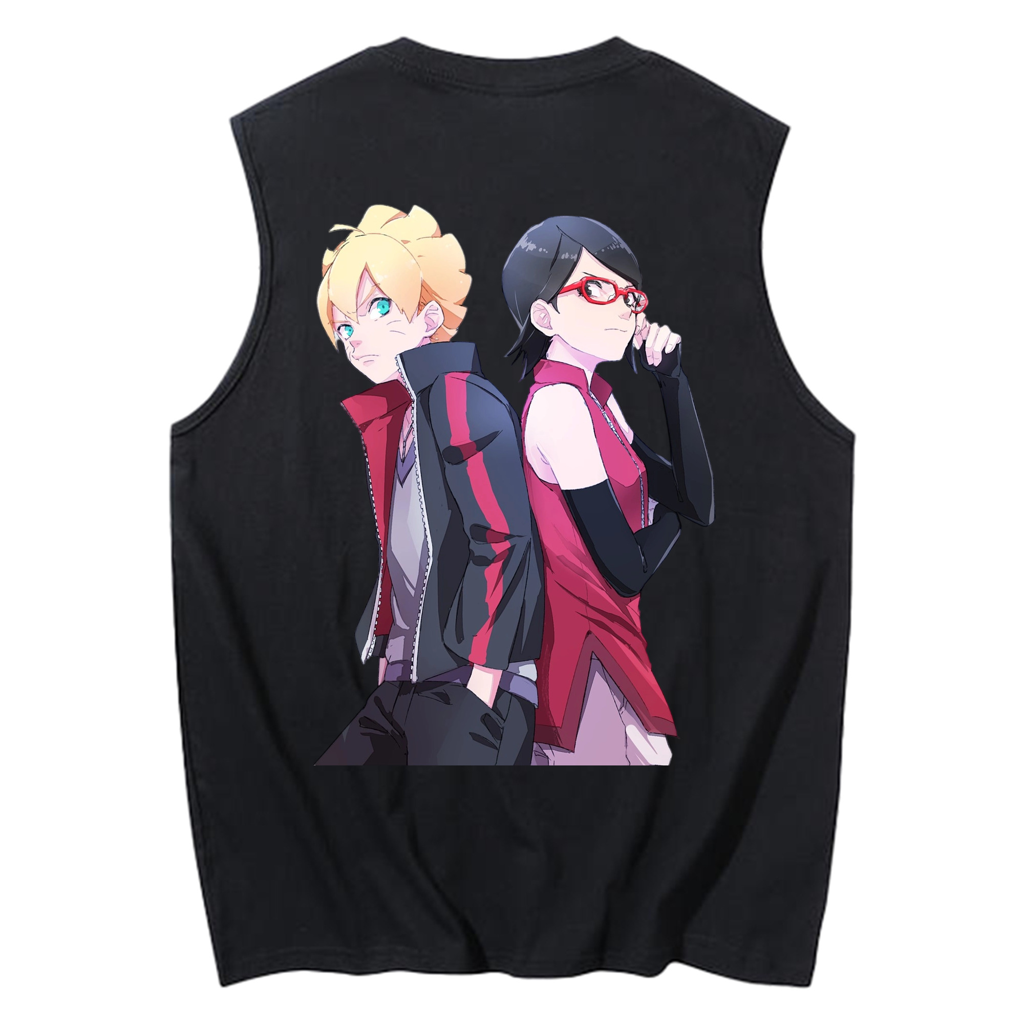 （画像用） NARUTO -ナルト- うちは サラダ Uchiha Sarada コットン100％タンクトップ（背面プリント）