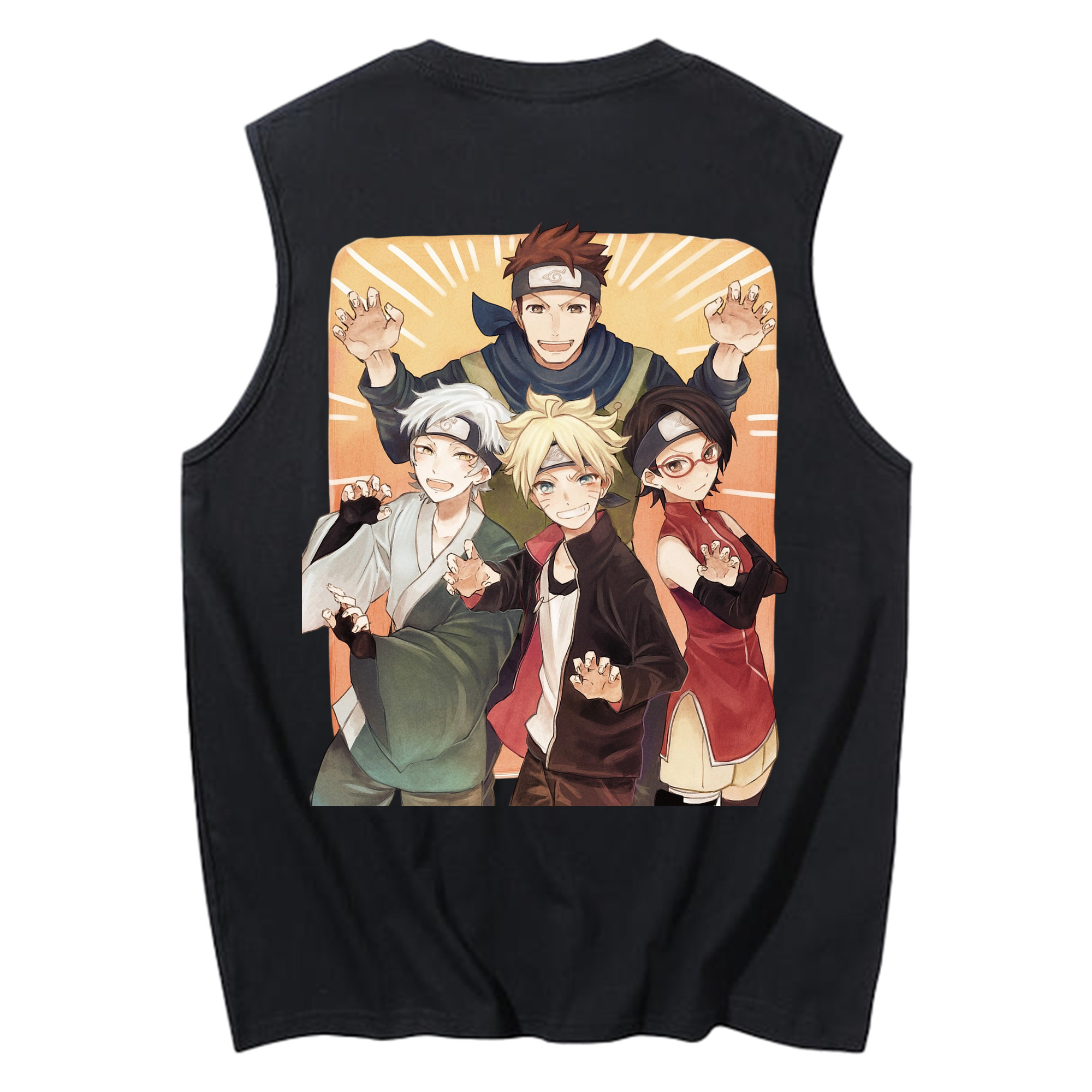 （画像用） NARUTO -ナルト- うちは サラダ Uchiha Sarada コットン100％タンクトップ（背面プリント）