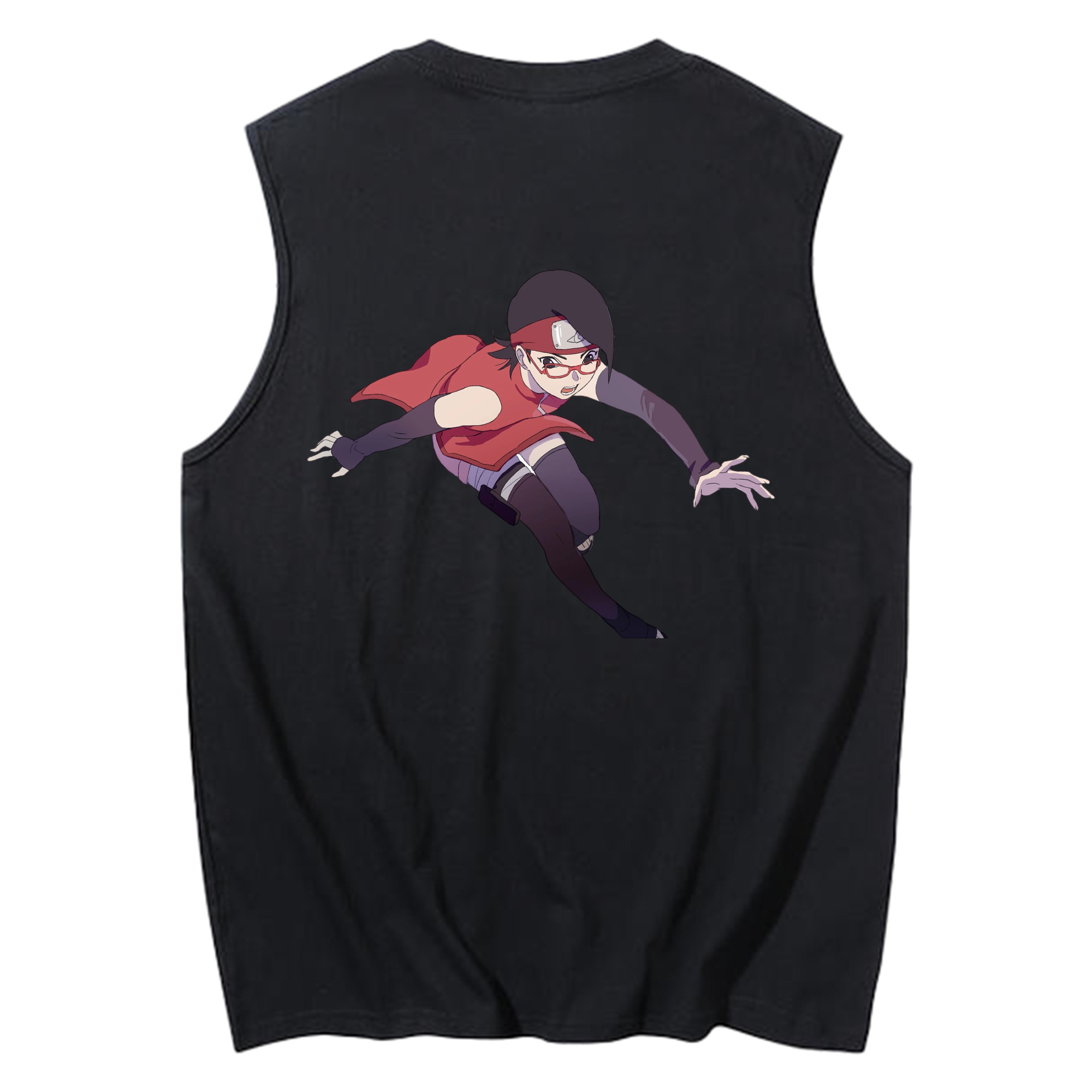 （画像用） NARUTO -ナルト- うちは サラダ Uchiha Sarada コットン100％タンクトップ（背面プリント）