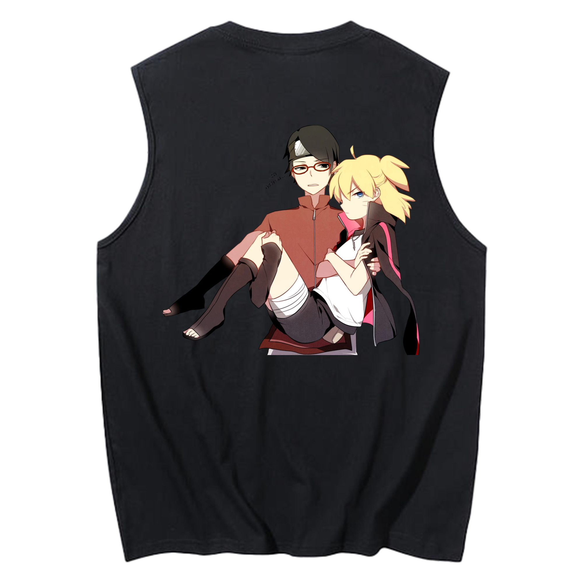 （画像用） NARUTO -ナルト- うちは サラダ Uchiha Sarada コットン100％タンクトップ（背面プリント）