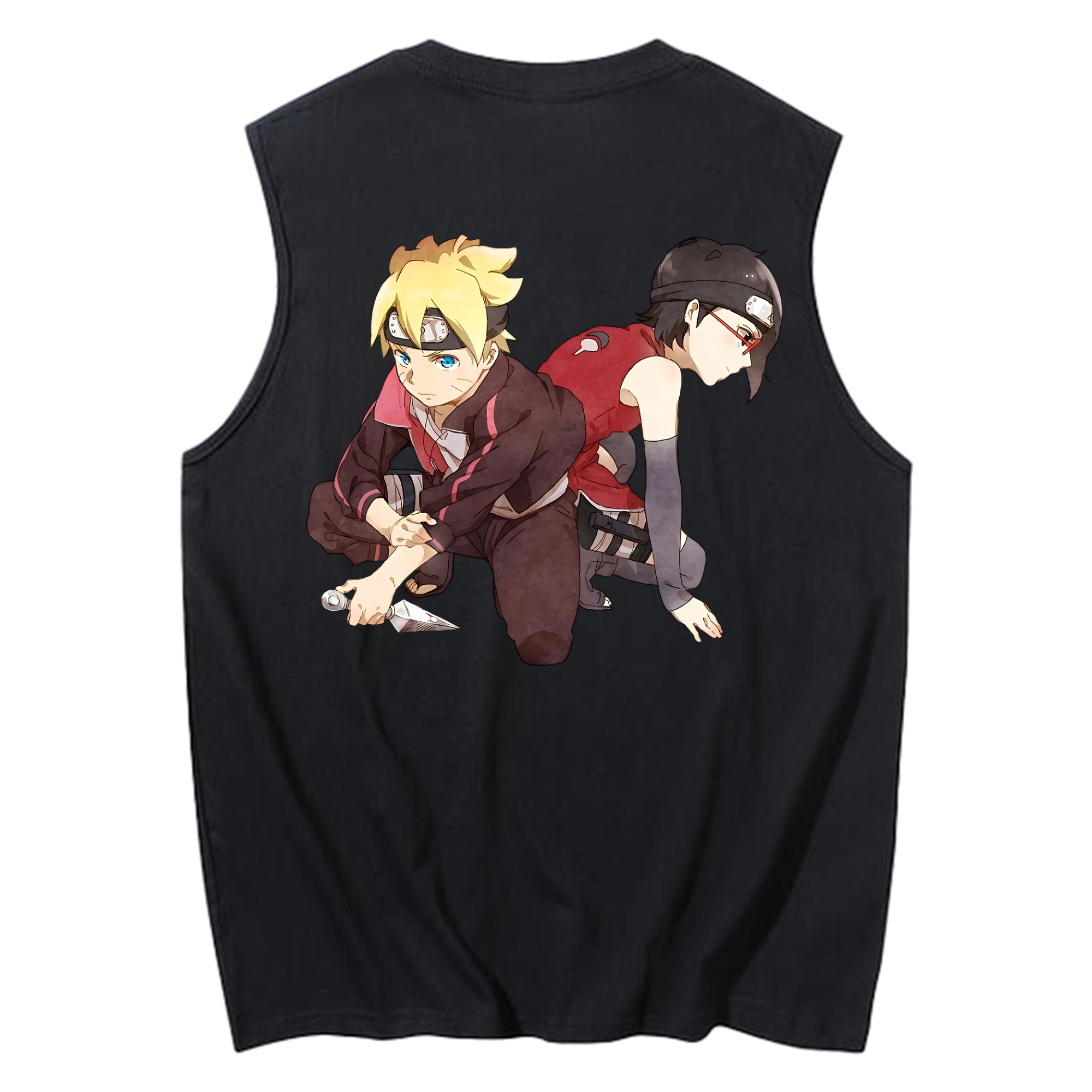 （画像用） NARUTO -ナルト- うちは サラダ Uchiha Sarada コットン100％タンクトップ（背面プリント）