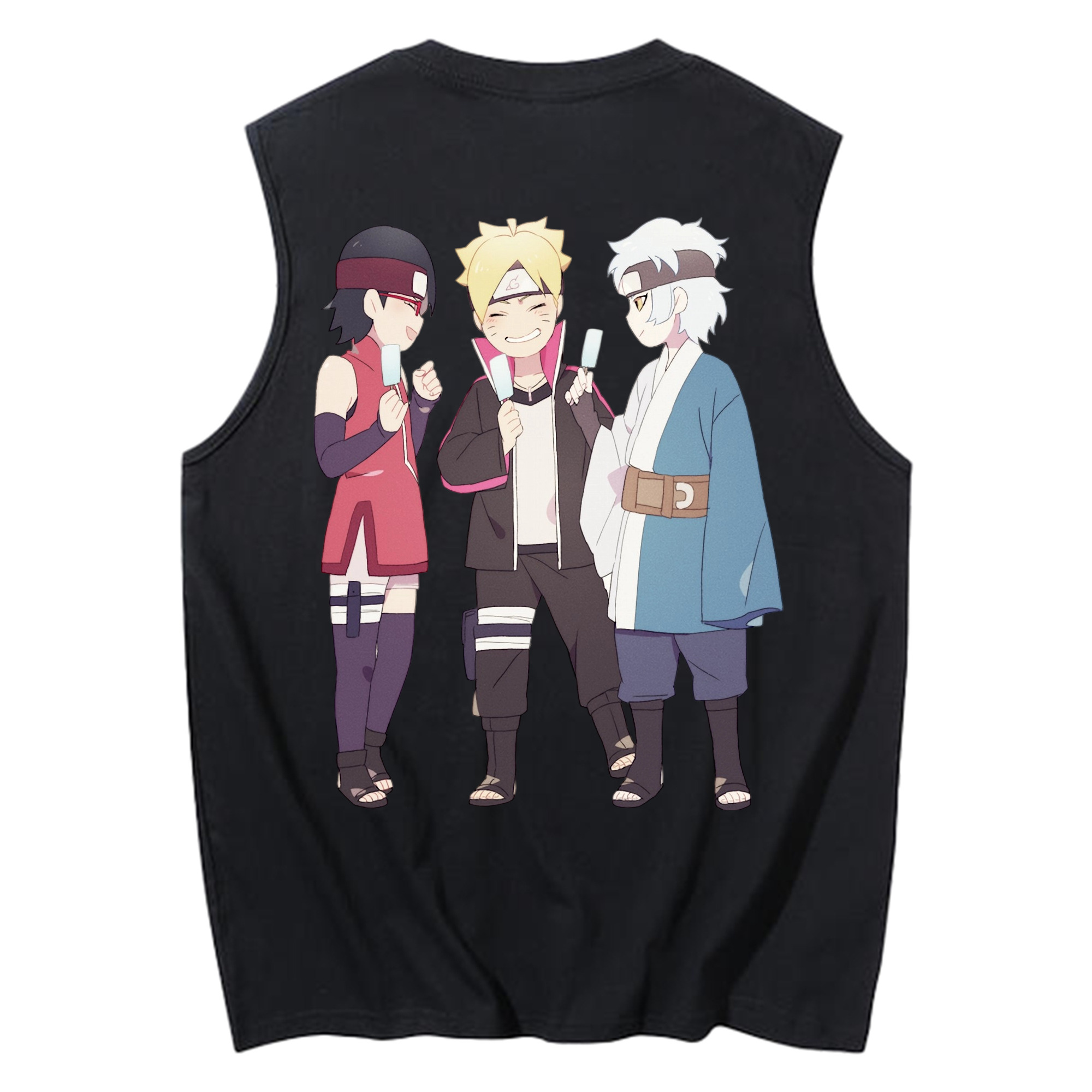 （画像用） NARUTO -ナルト- うちは サラダ Uchiha Sarada コットン100％タンクトップ（背面プリント）