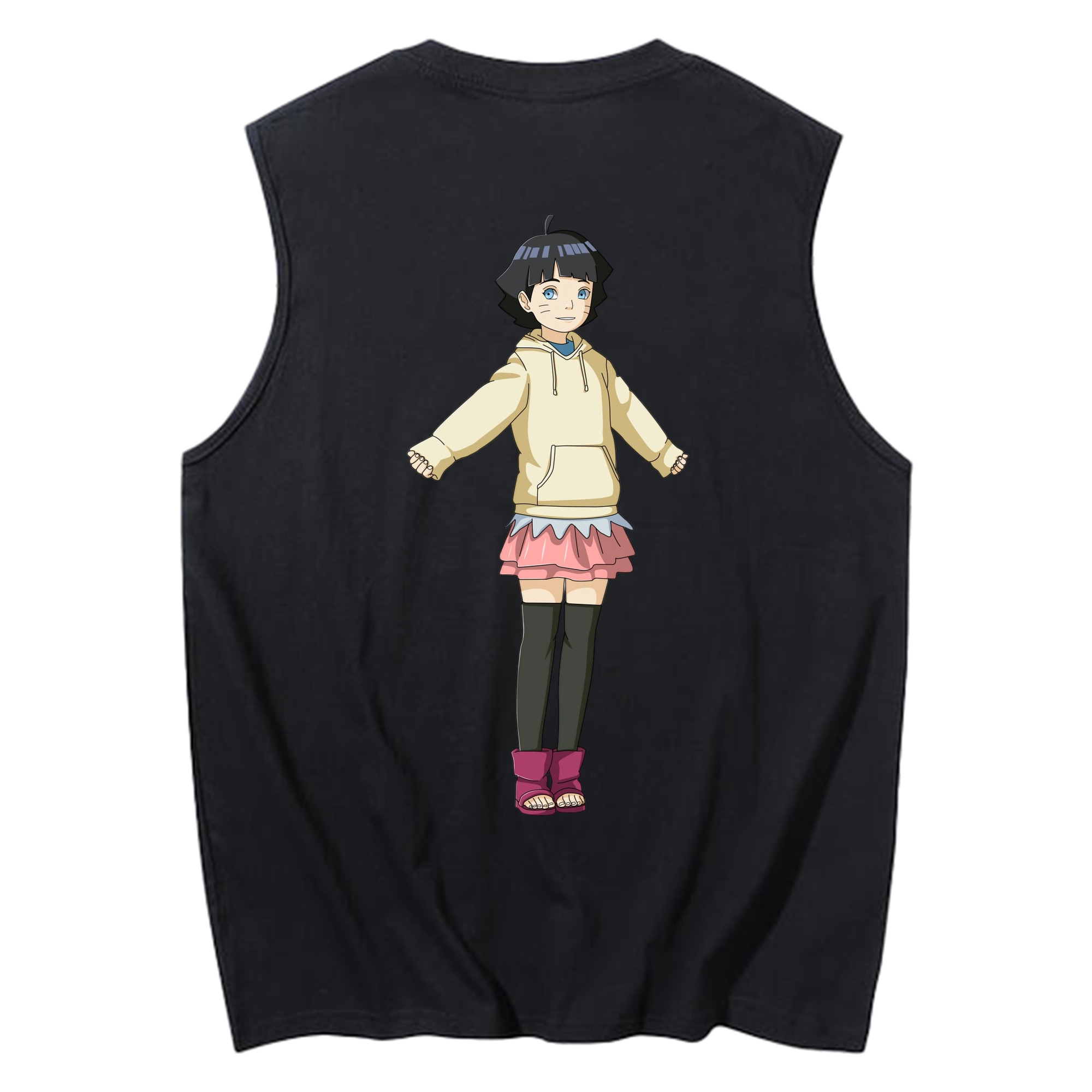 （画像用） NARUTO -ナルト- うずまき ヒマワリ Uzumaki Himawari コットン100％タンクトップ（背面プリント）