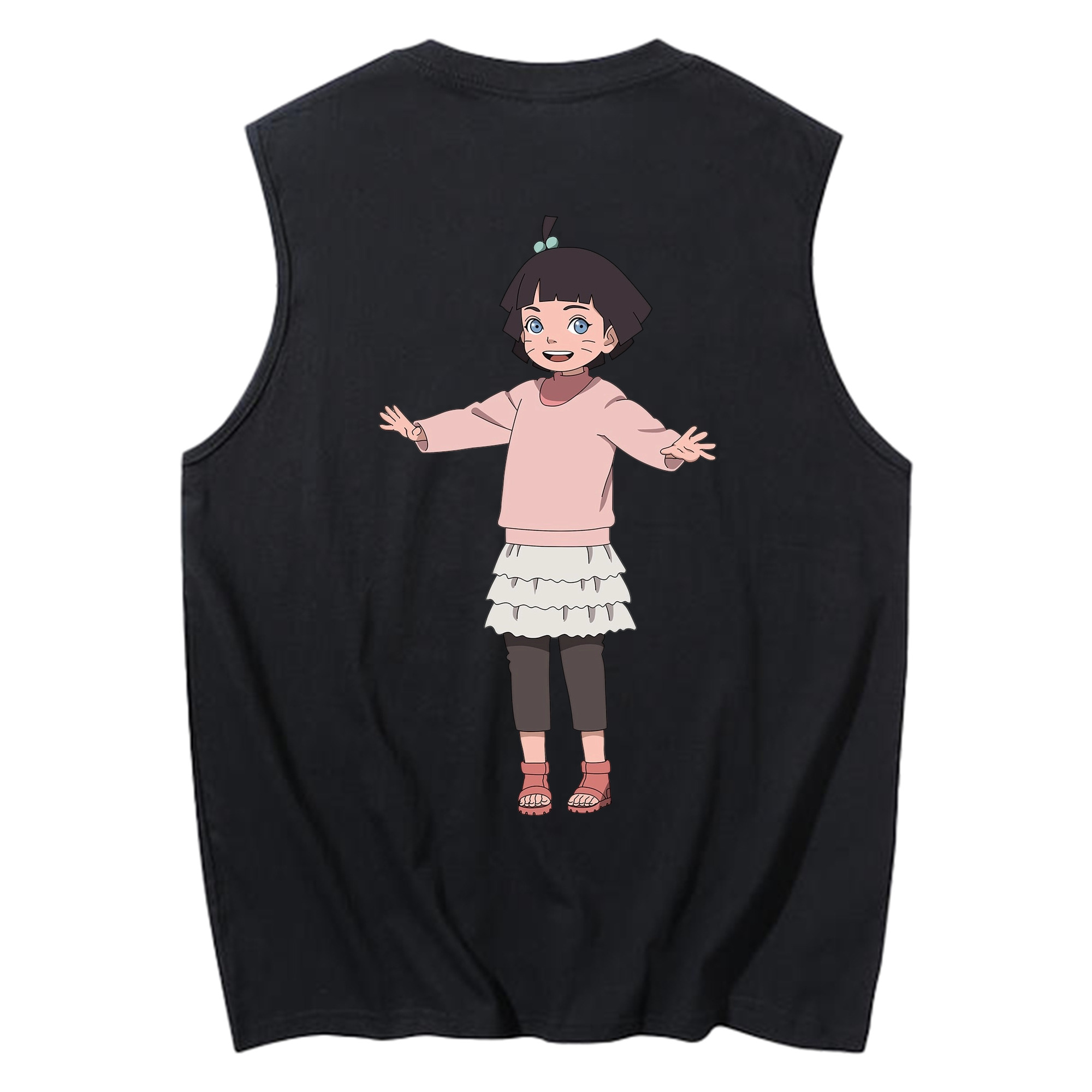 （画像用） NARUTO -ナルト- うずまき ヒマワリ Uzumaki Himawari コットン100％タンクトップ（背面プリント）