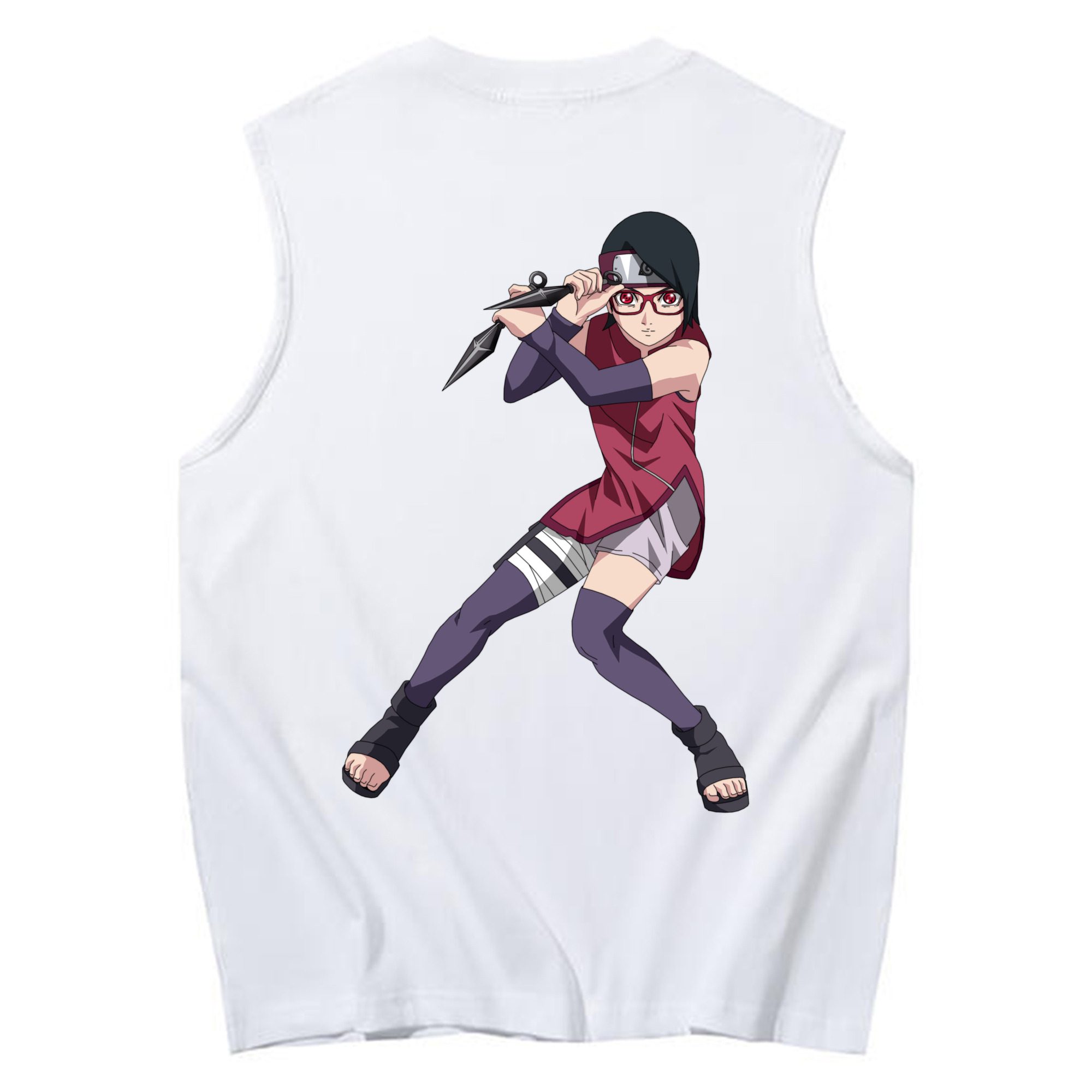 （画像用） NARUTO -ナルト- うちは サラダ Uchiha Sarada コットン100％タンクトップ（背面プリント）