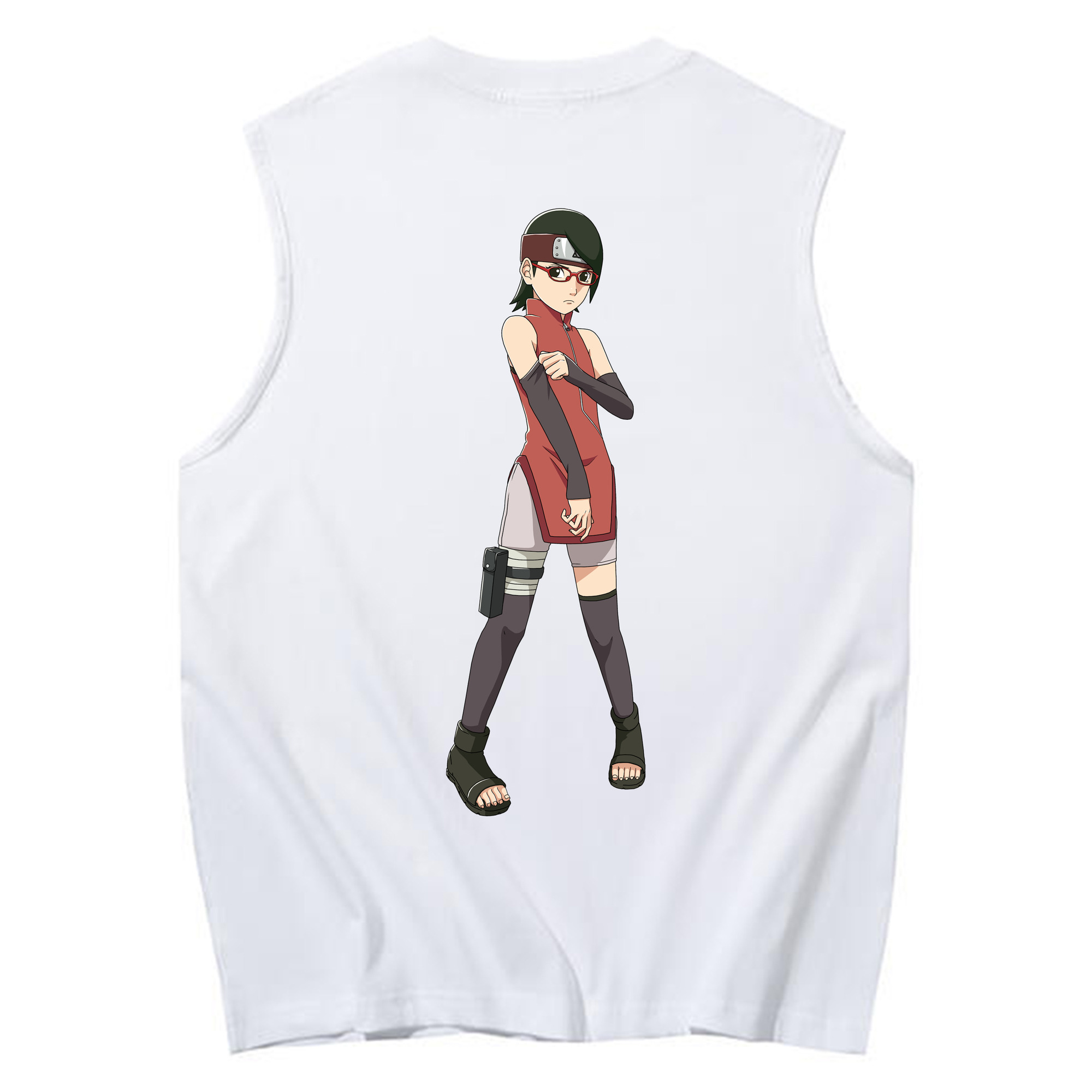 （画像用） NARUTO -ナルト- うちは サラダ Uchiha Sarada コットン100％タンクトップ（背面プリント）
