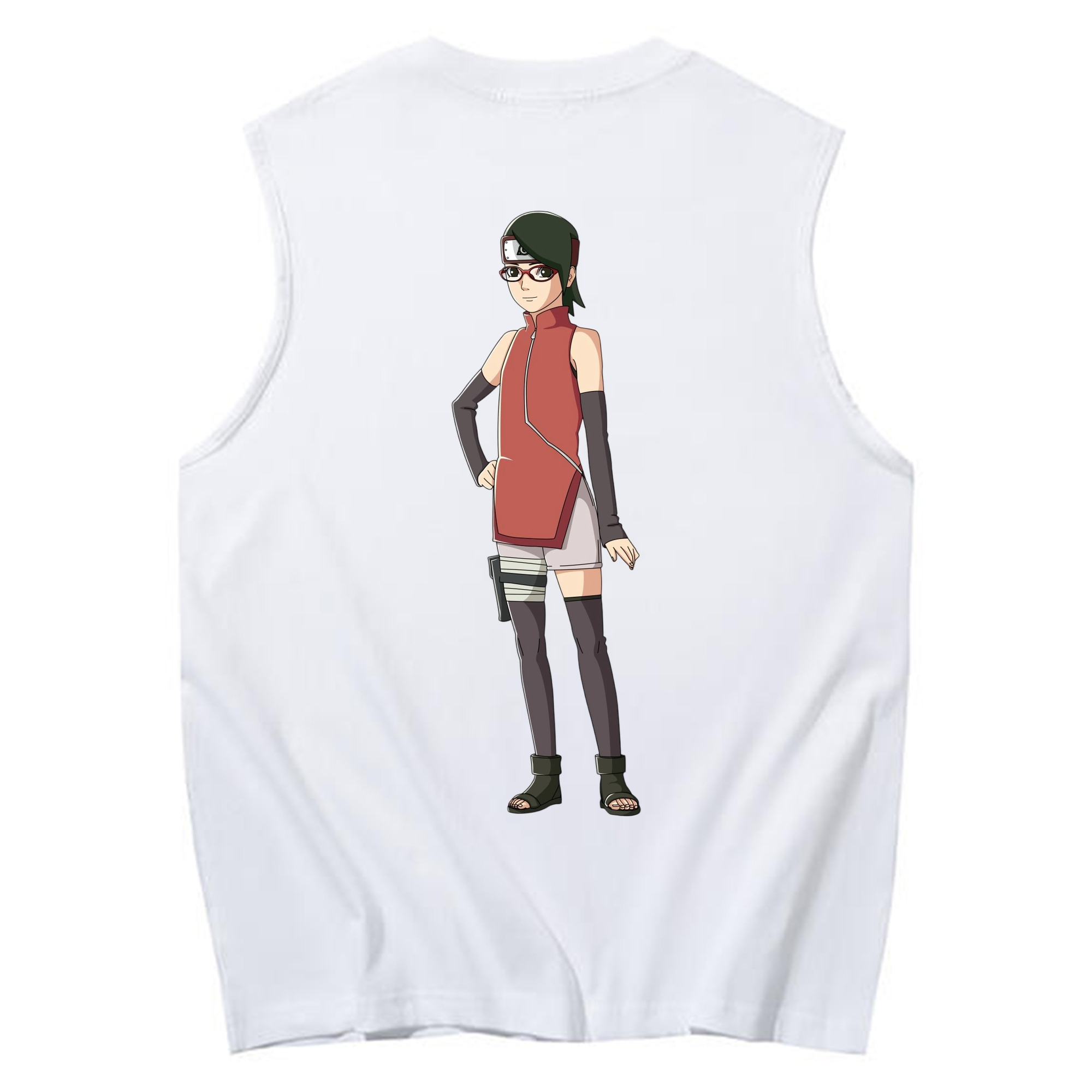 （画像用） NARUTO -ナルト- うちは サラダ Uchiha Sarada コットン100％タンクトップ（背面プリント）