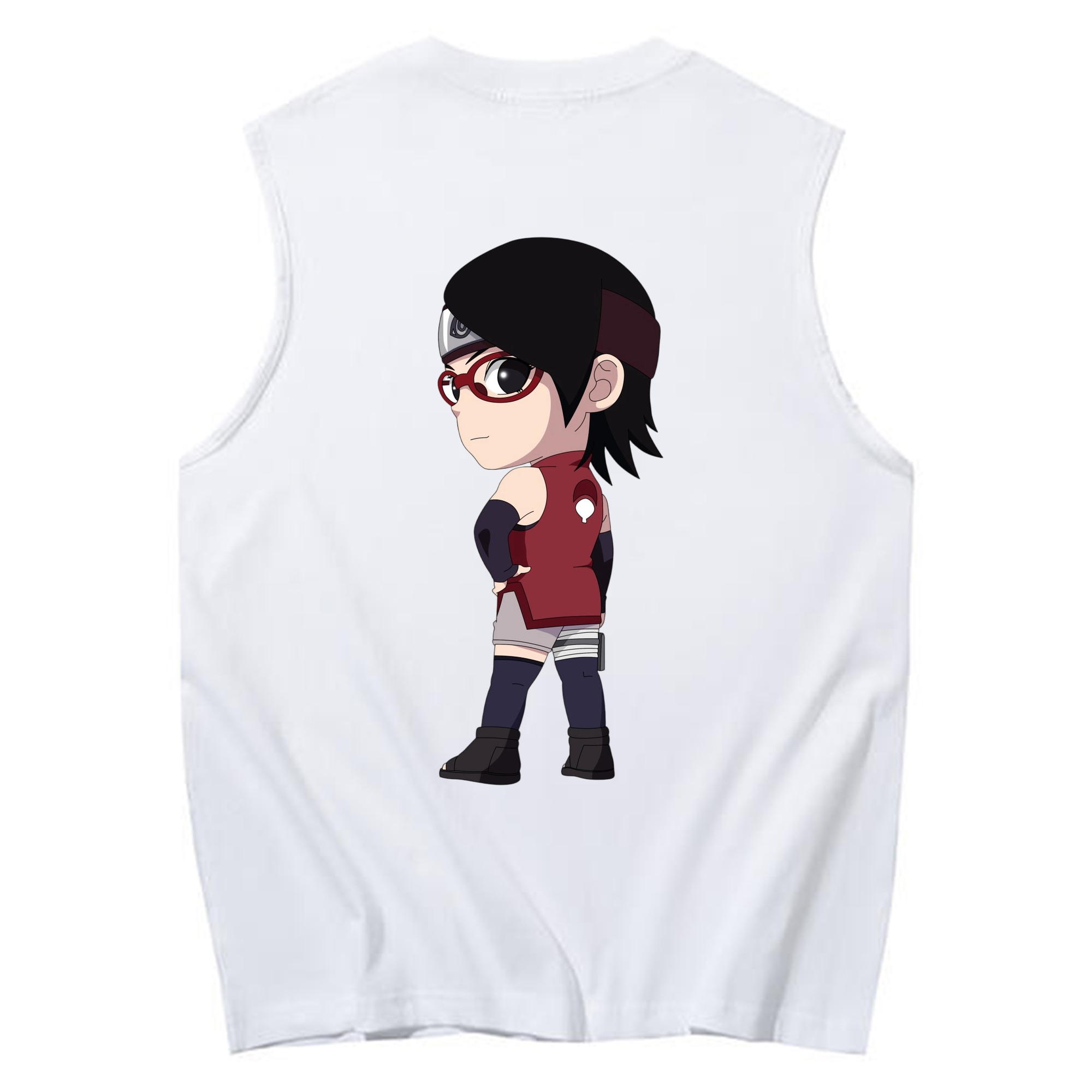 （画像用） NARUTO -ナルト- うちは サラダ Uchiha Sarada コットン100％タンクトップ（背面プリント）