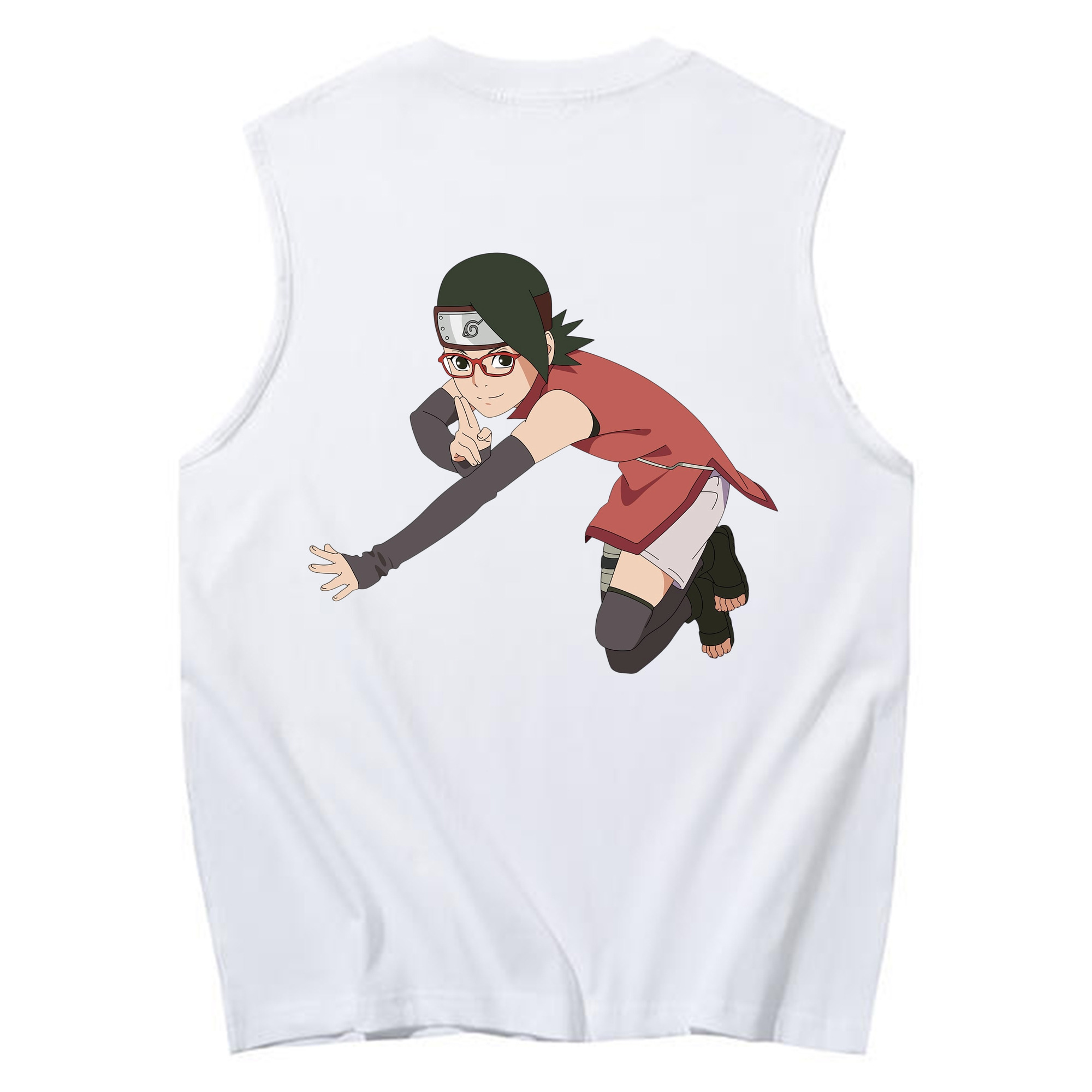 （画像用） NARUTO -ナルト- うちは サラダ Uchiha Sarada コットン100％タンクトップ（背面プリント）
