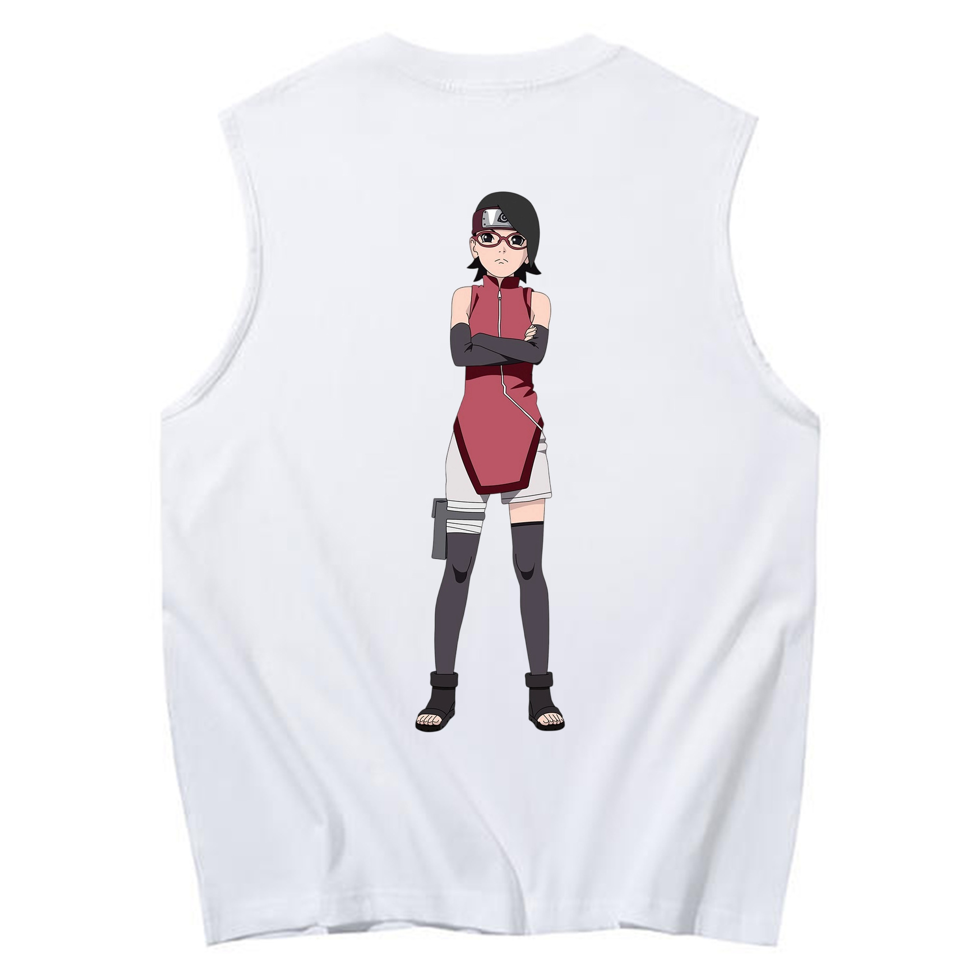 （画像用） NARUTO -ナルト- うちは サラダ Uchiha Sarada コットン100％タンクトップ（背面プリント）