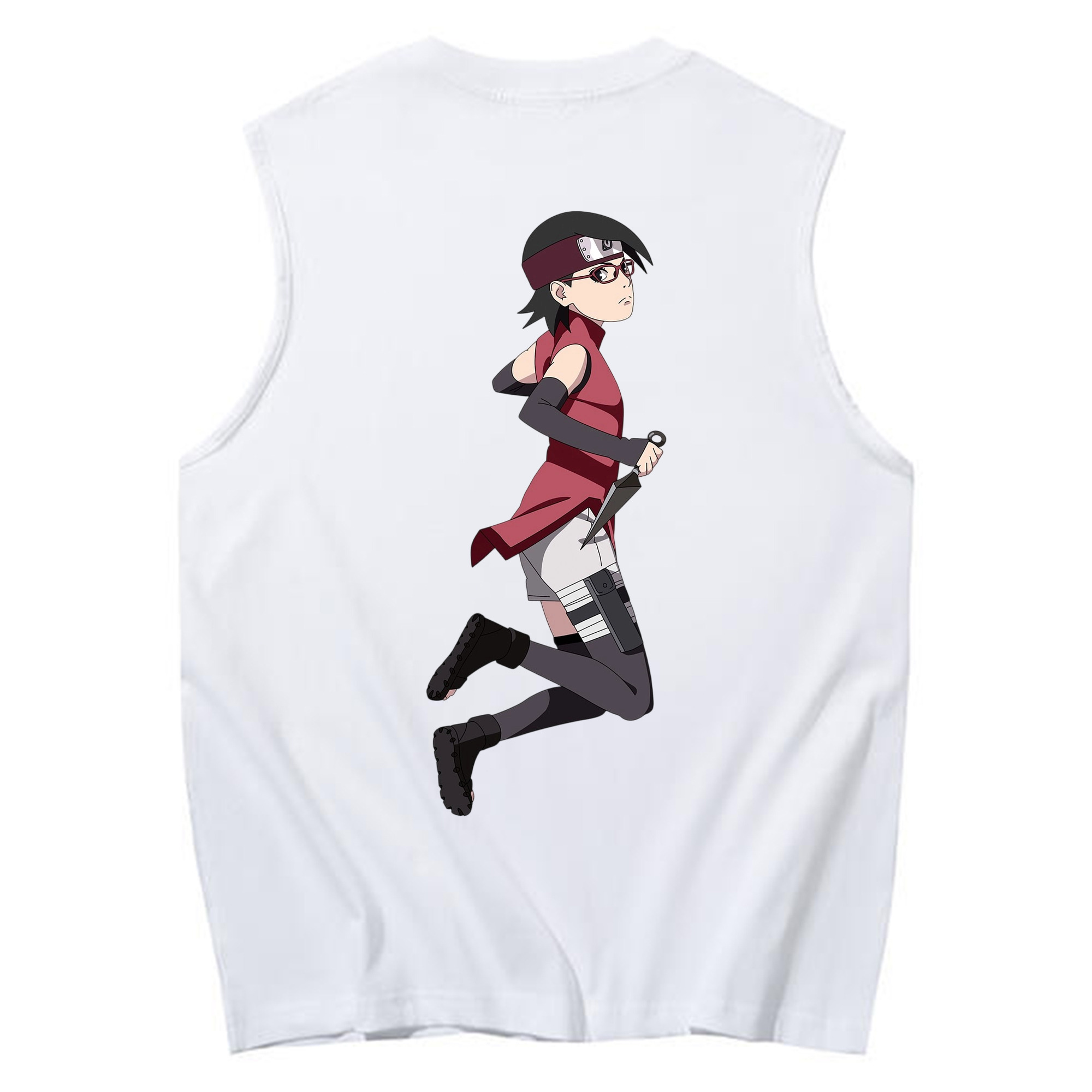 （画像用） NARUTO -ナルト- うちは サラダ Uchiha Sarada コットン100％タンクトップ（背面プリント）