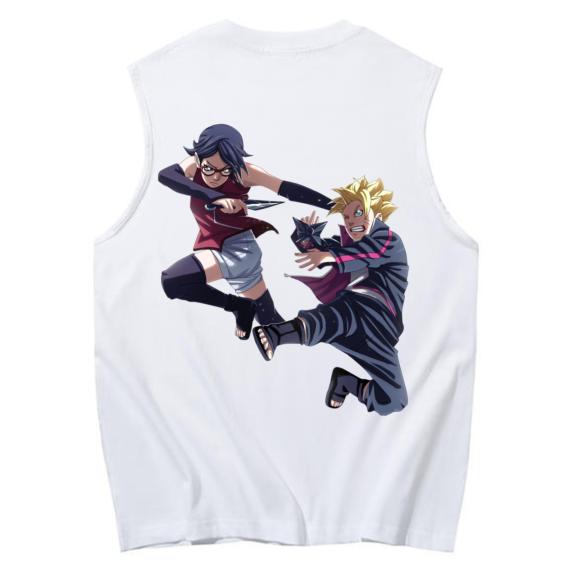 （画像用） NARUTO -ナルト- うちは サラダ Uchiha Sarada コットン100％タンクトップ（背面プリント）