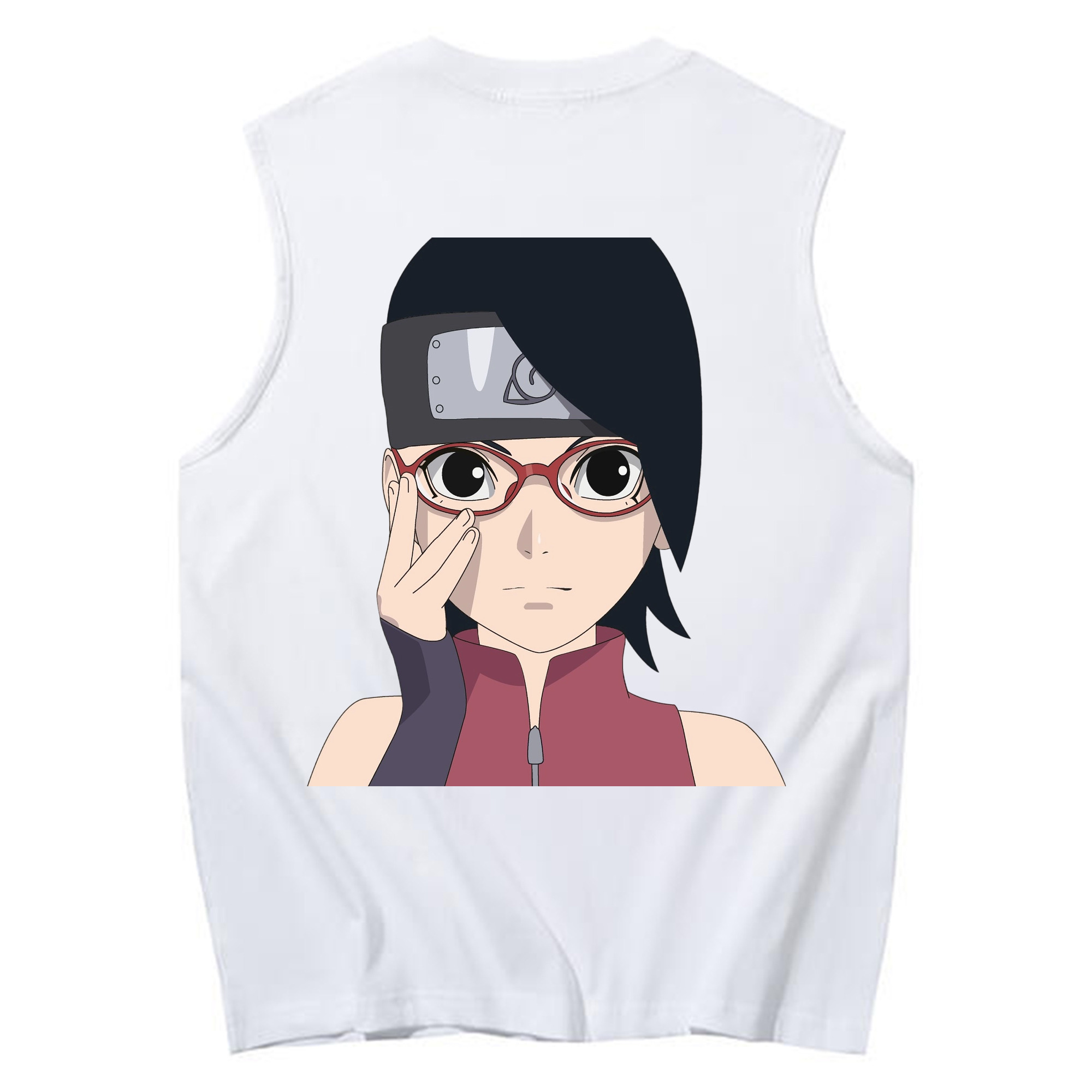 （画像用） NARUTO -ナルト- うちは サラダ Uchiha Sarada コットン100％タンクトップ（背面プリント）