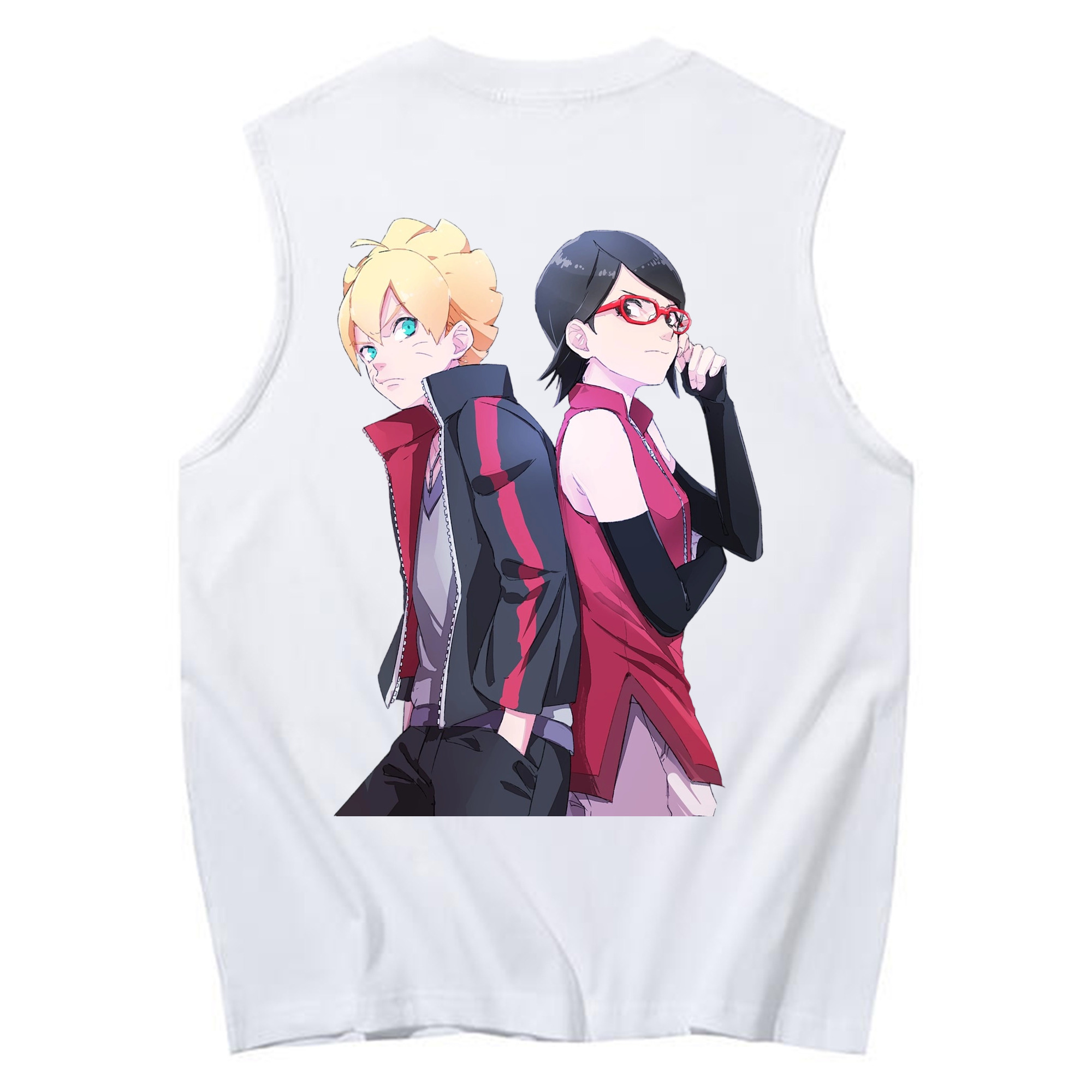 （画像用） NARUTO -ナルト- うちは サラダ Uchiha Sarada コットン100％タンクトップ（背面プリント）