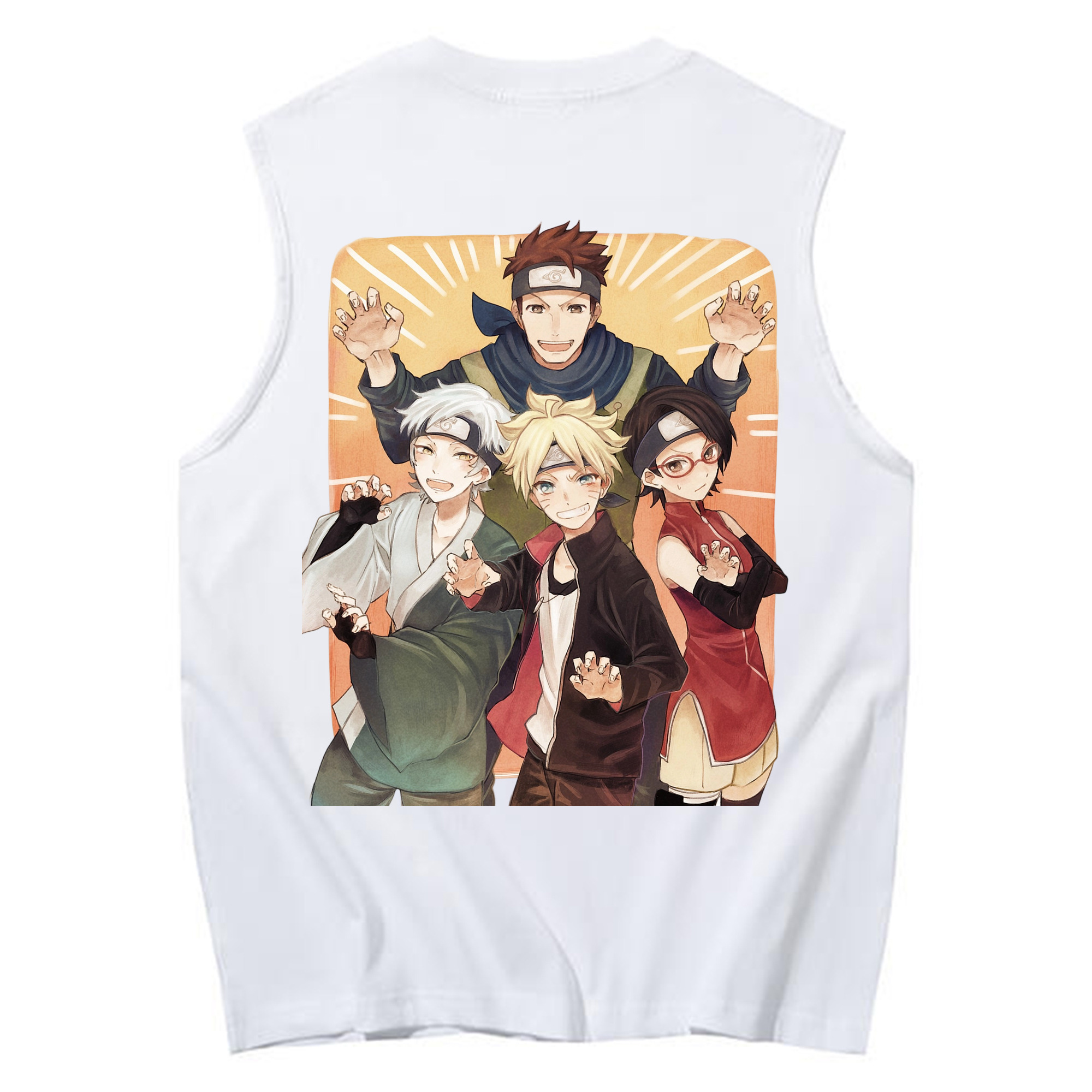 （画像用） NARUTO -ナルト- うちは サラダ Uchiha Sarada コットン100％タンクトップ（背面プリント）