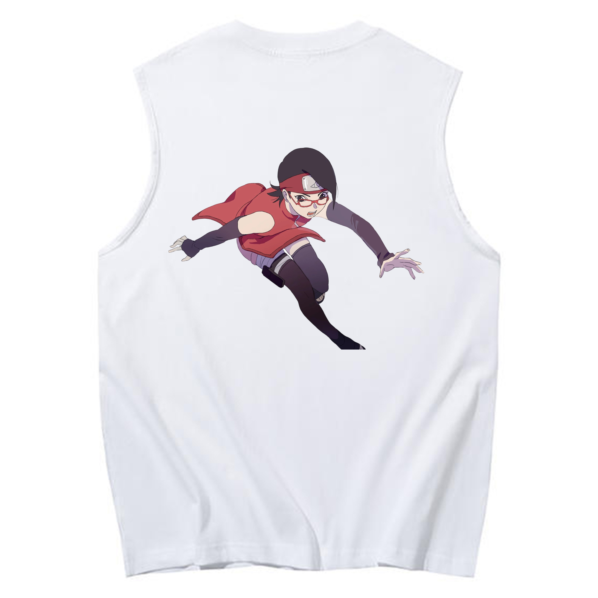 （画像用） NARUTO -ナルト- うちは サラダ Uchiha Sarada コットン100％タンクトップ（背面プリント）