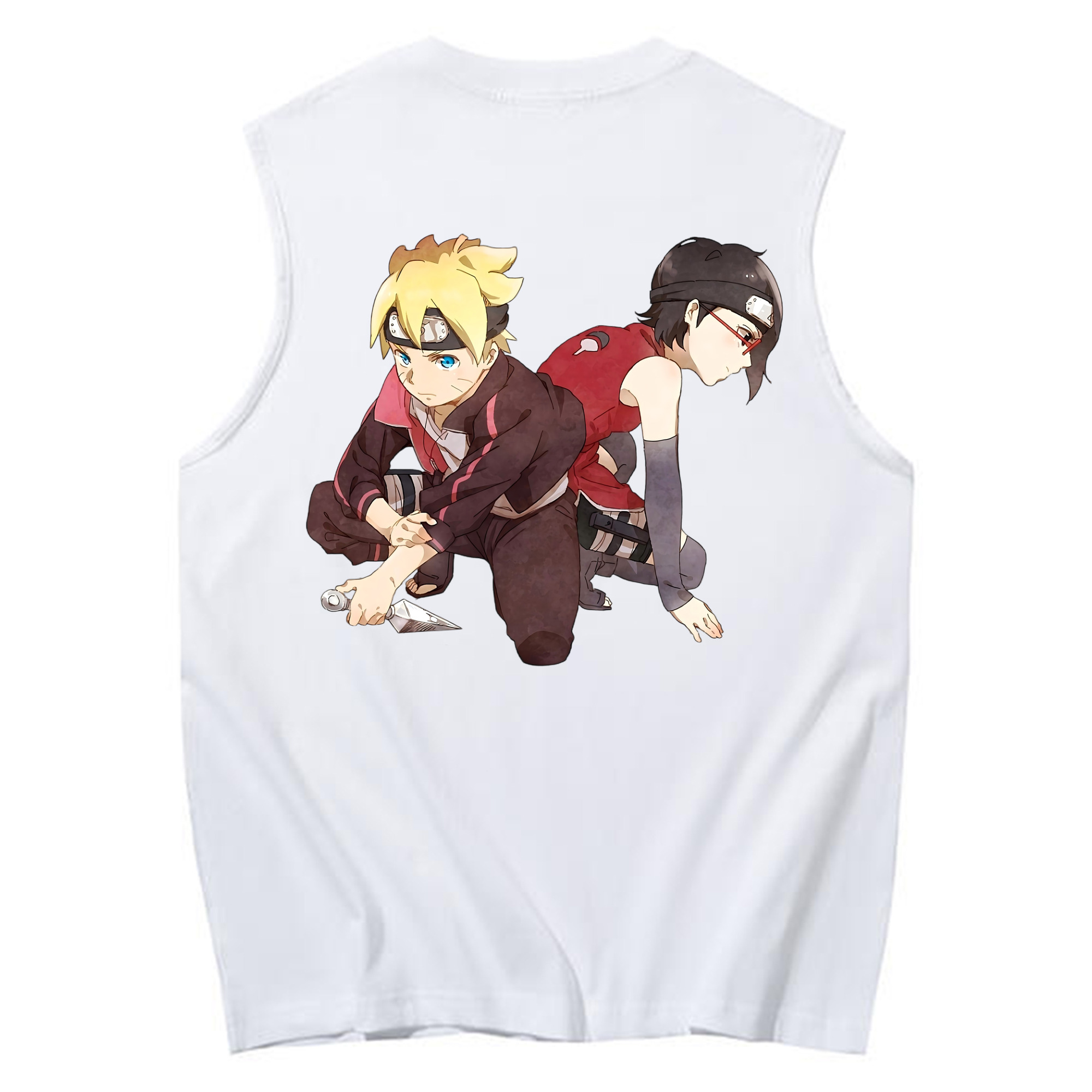 （画像用） NARUTO -ナルト- うちは サラダ Uchiha Sarada コットン100％タンクトップ（背面プリント）